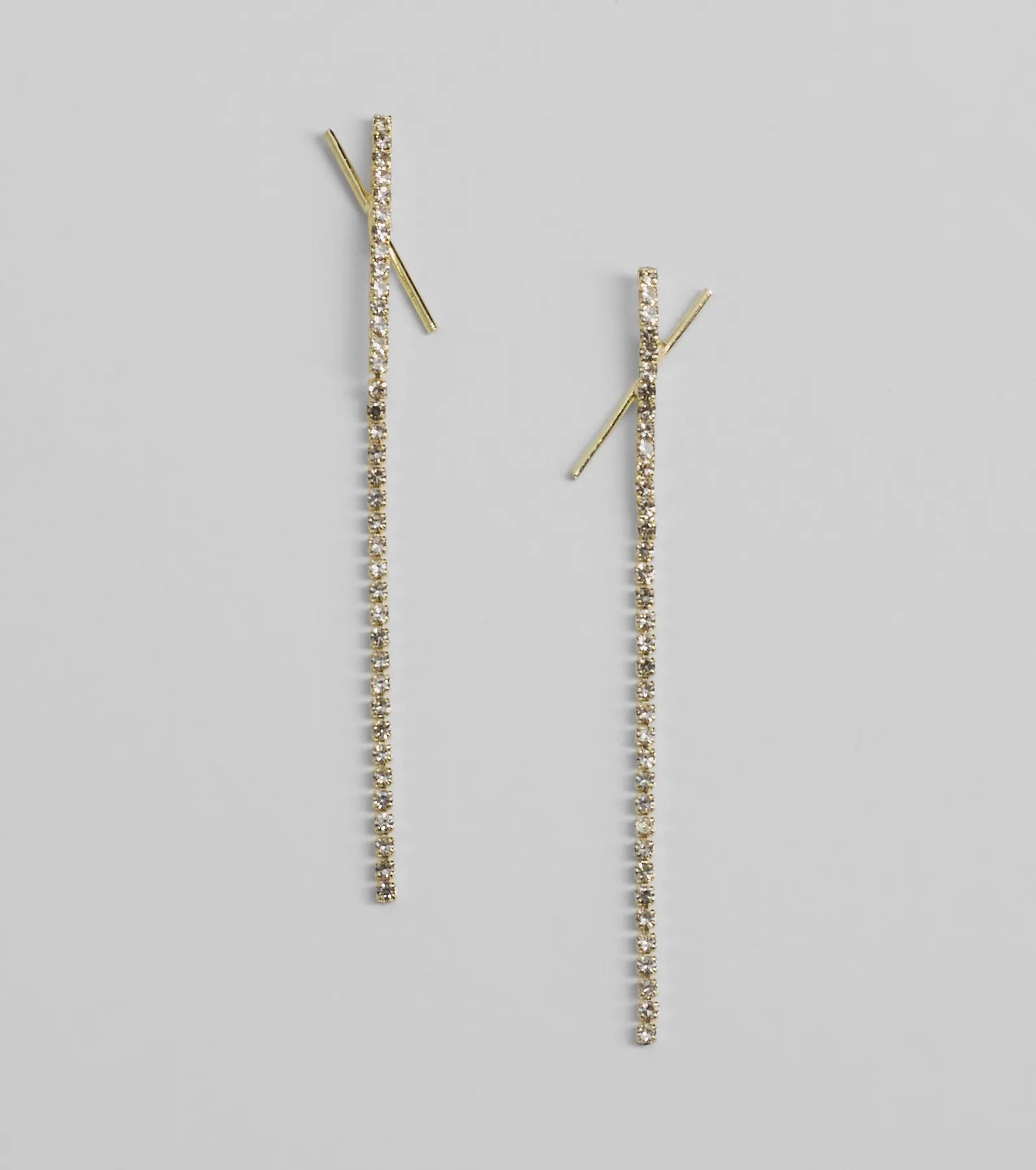 Undeniable Rhinestone Linear Earrings