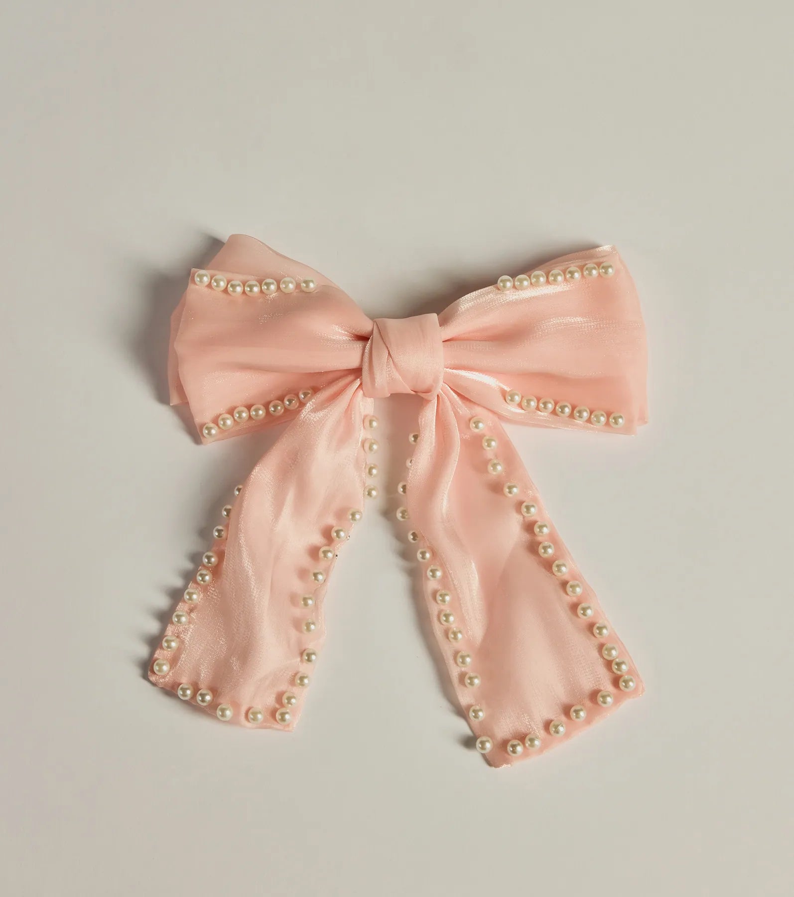 Feeling So Charmed Faux Pearl Chiffon Hair Bow