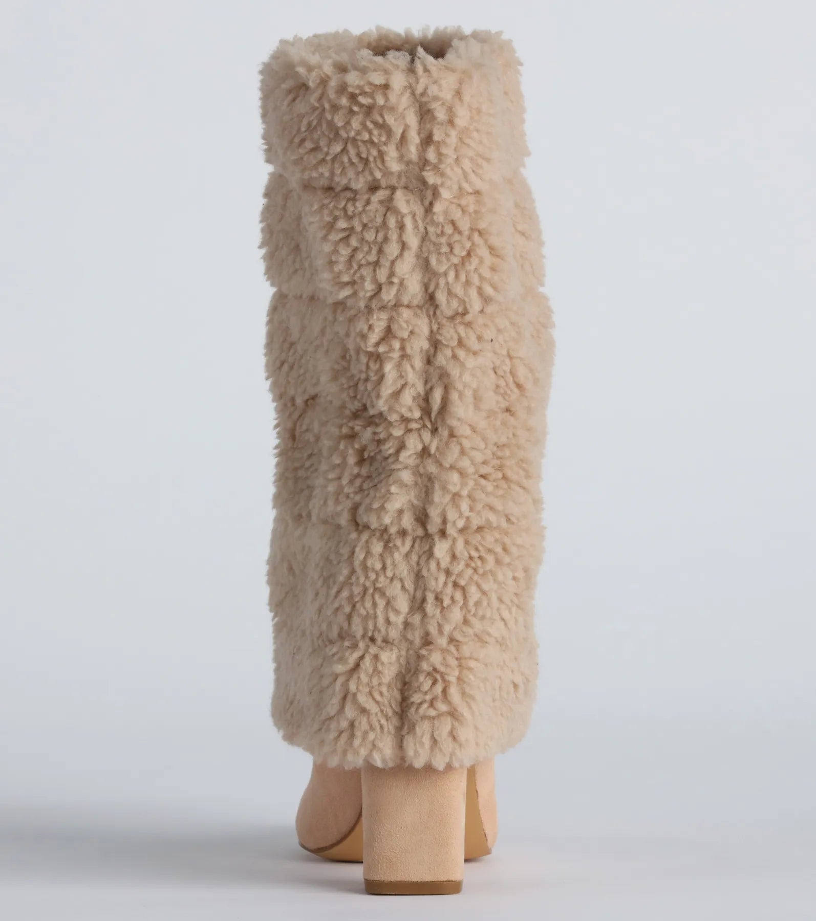 Cozy On Down Faux Sherpa Block Heel Booties