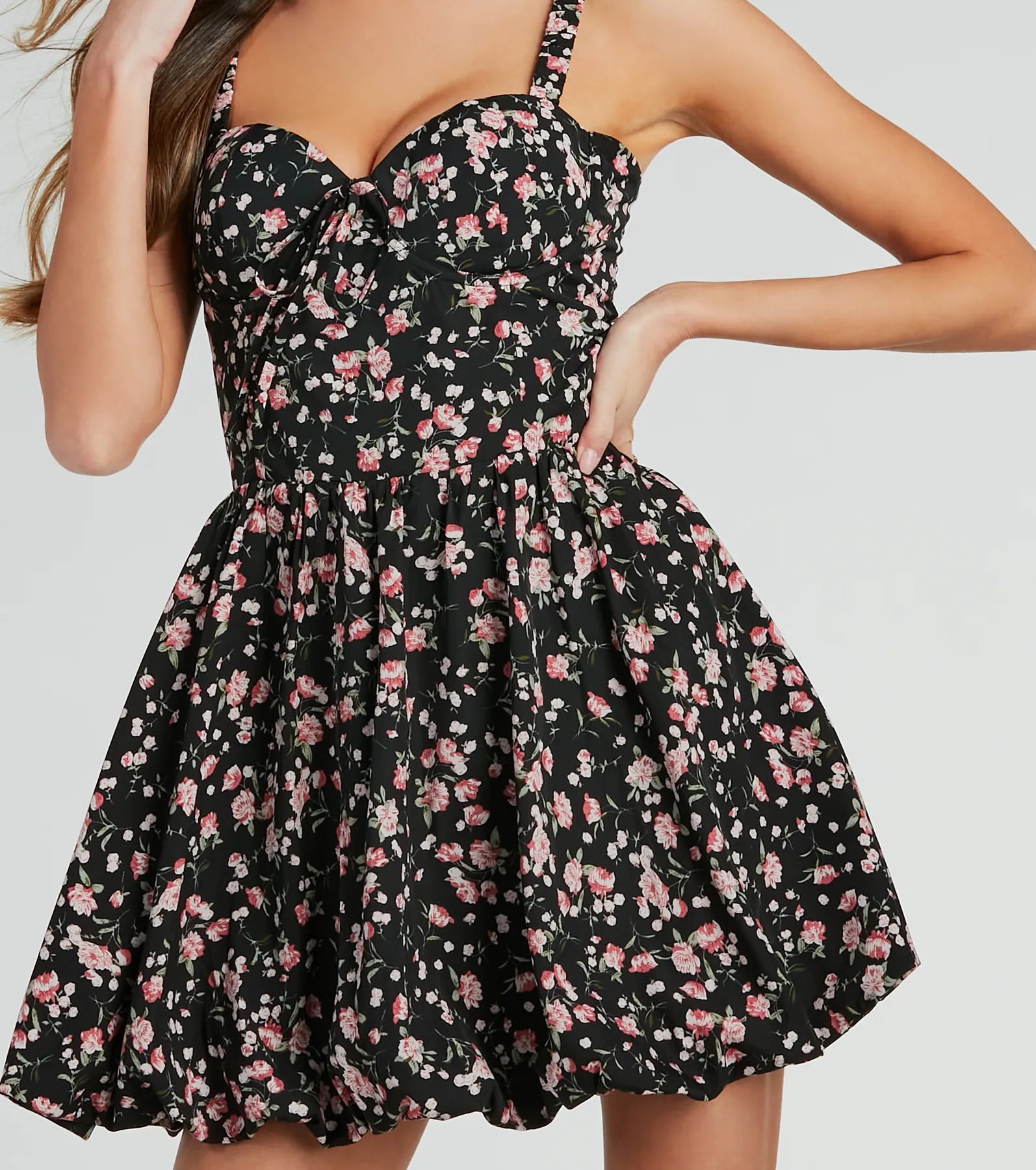 Spring Has Sprung Floral Woven Skater Dress