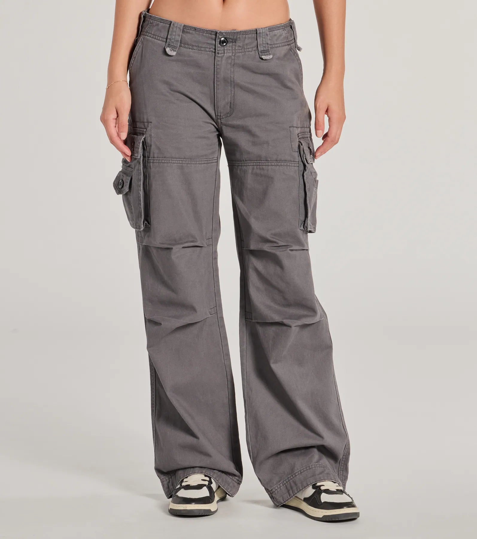 Step It Up Mid-Rise Twill Cargo Pants