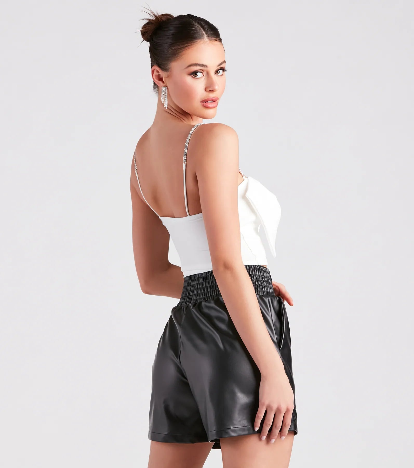 Cutest Glamour Bow-Front Crop Top