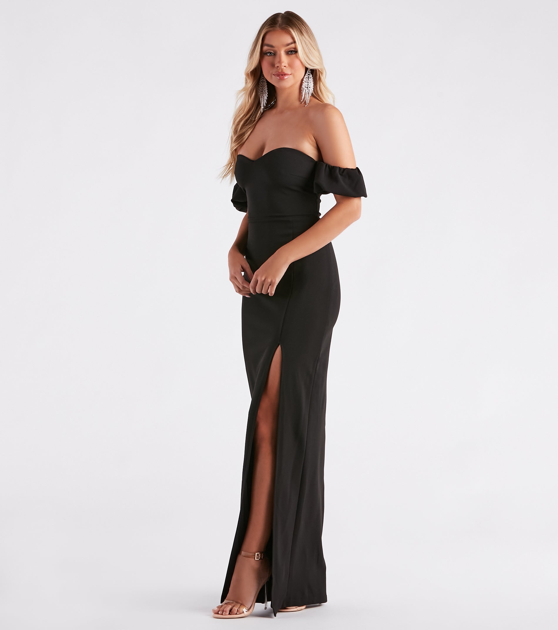 Glinda Formal Crepe Off The Shoulder Dress