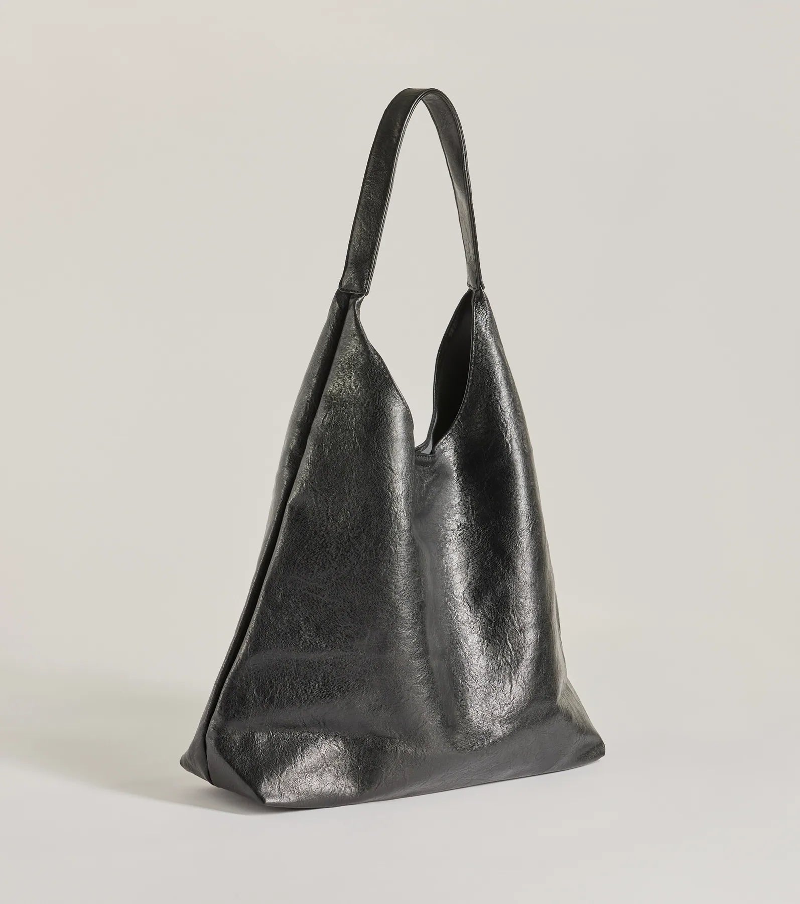 Iconic Moment Faux Leather Slouchy Shoulder Bag