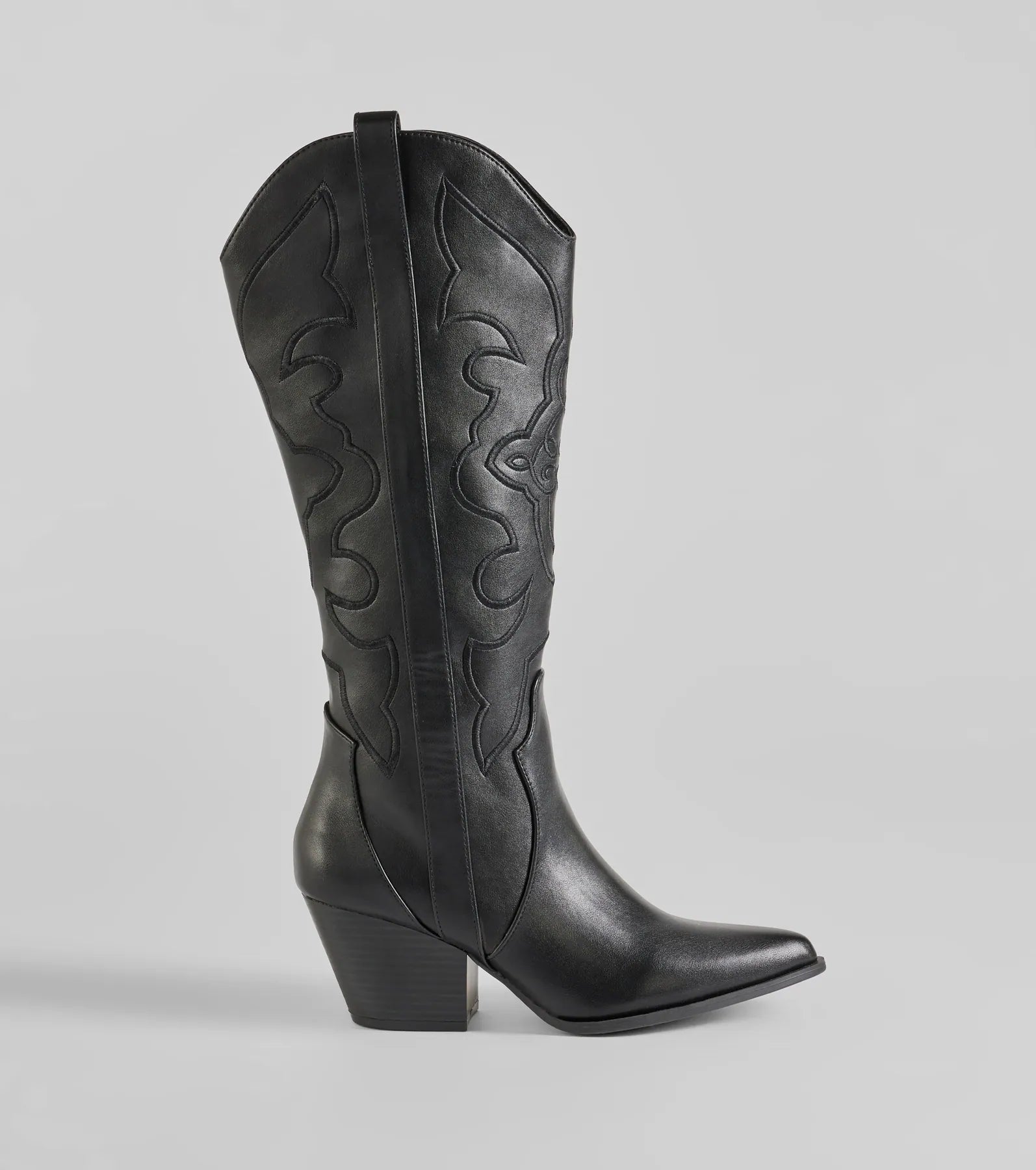 Western Standoff Faux Leather Cowboy Boots