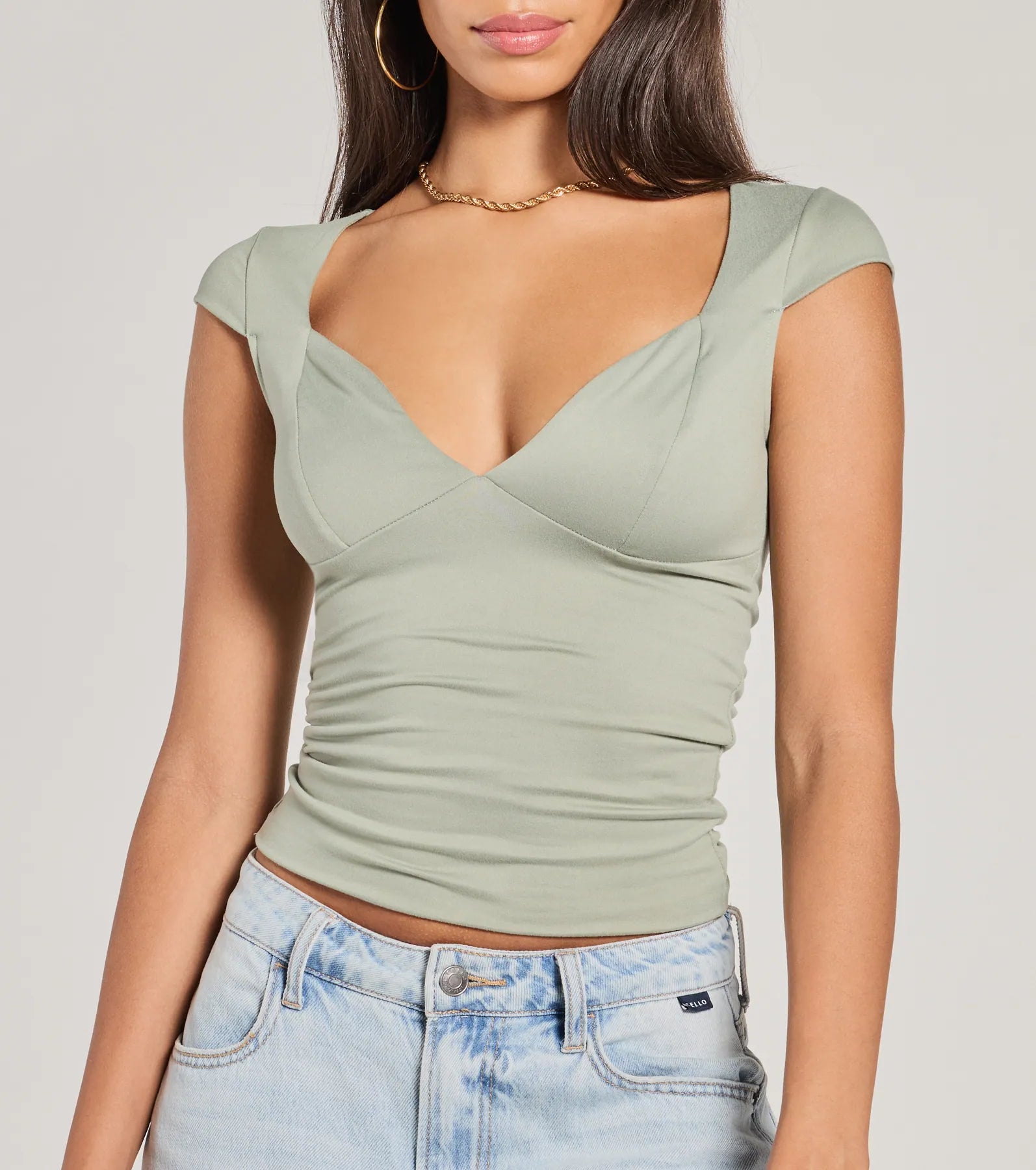 New Fave Cap Sleeve Mid-Length Knit Top