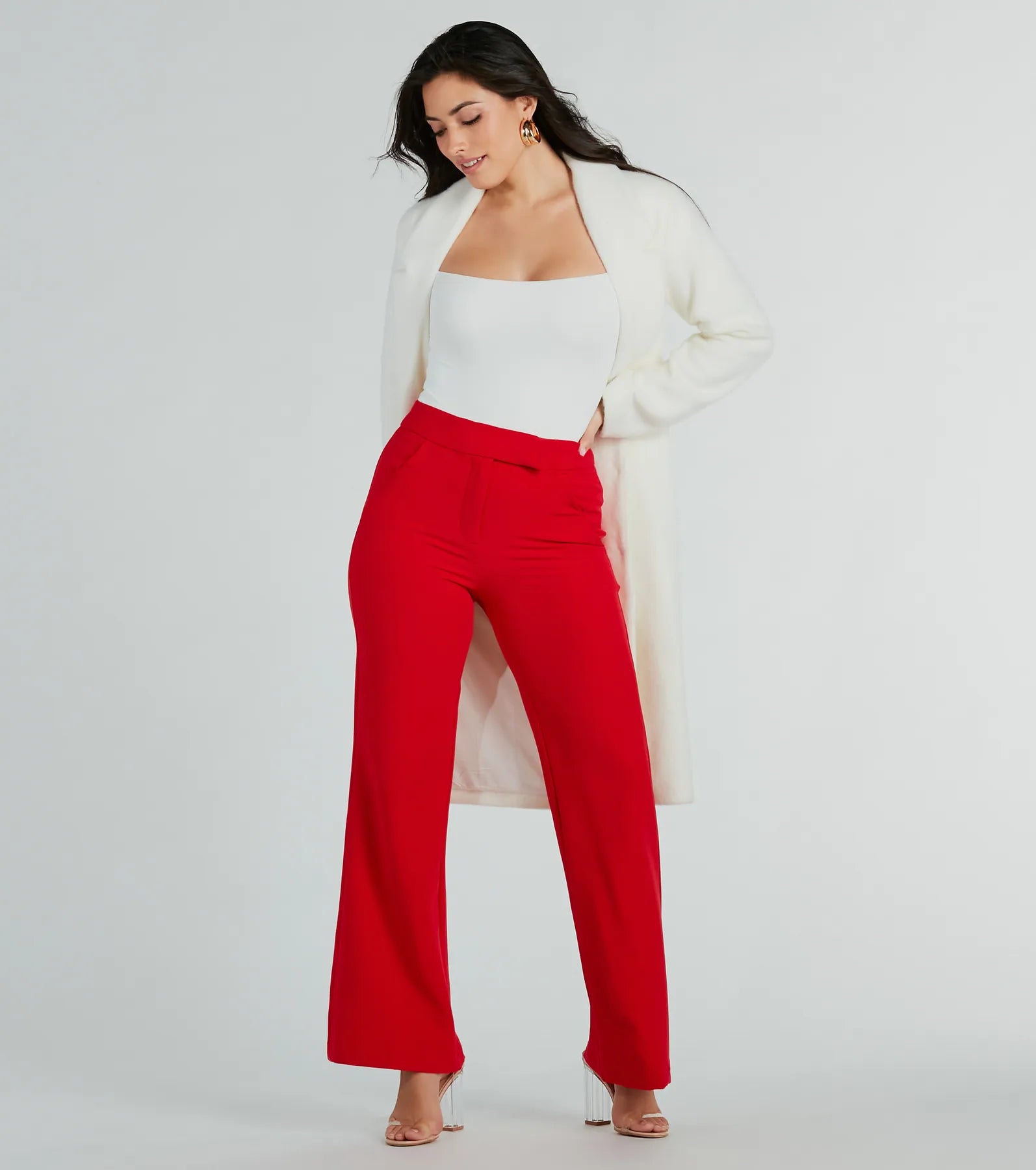 Perfectly Chic High Waist Straight-Leg Trouser Pants