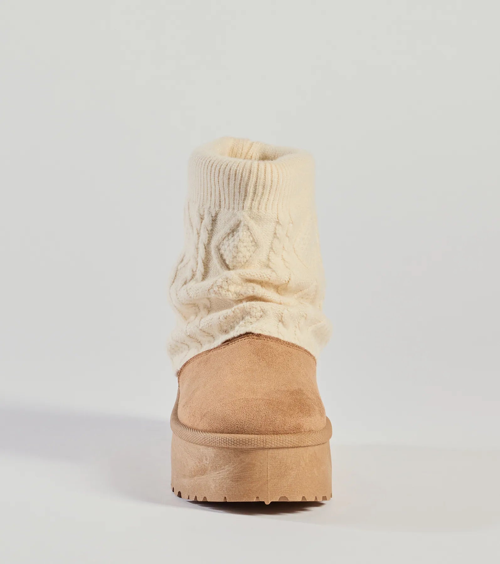 Cozy Vibes Cable Knit Platform Slippers