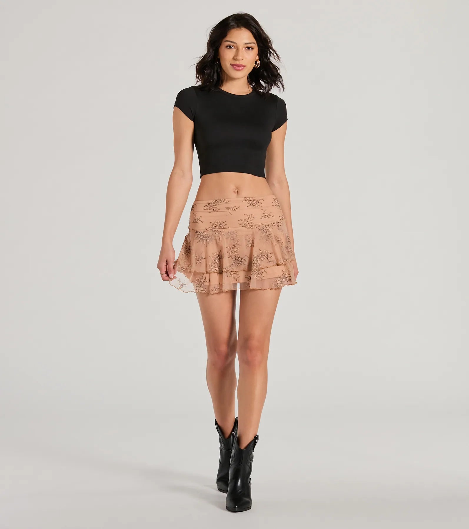 Darling Dreamer High-Rise Lace Mini Skirt