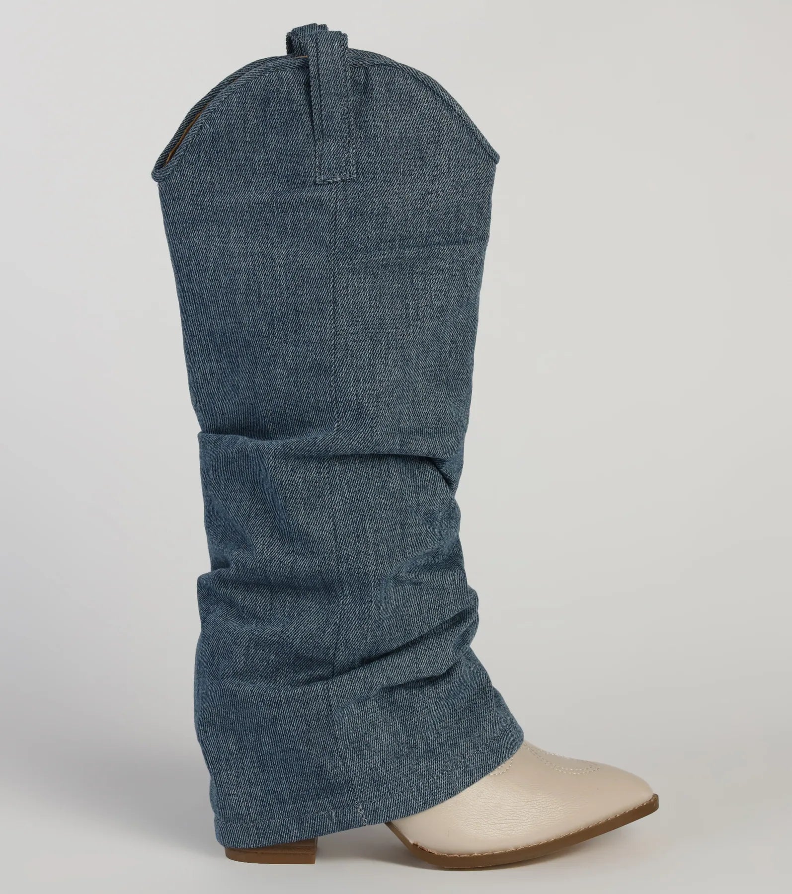 Denim Diva Fold-Over Western Boots