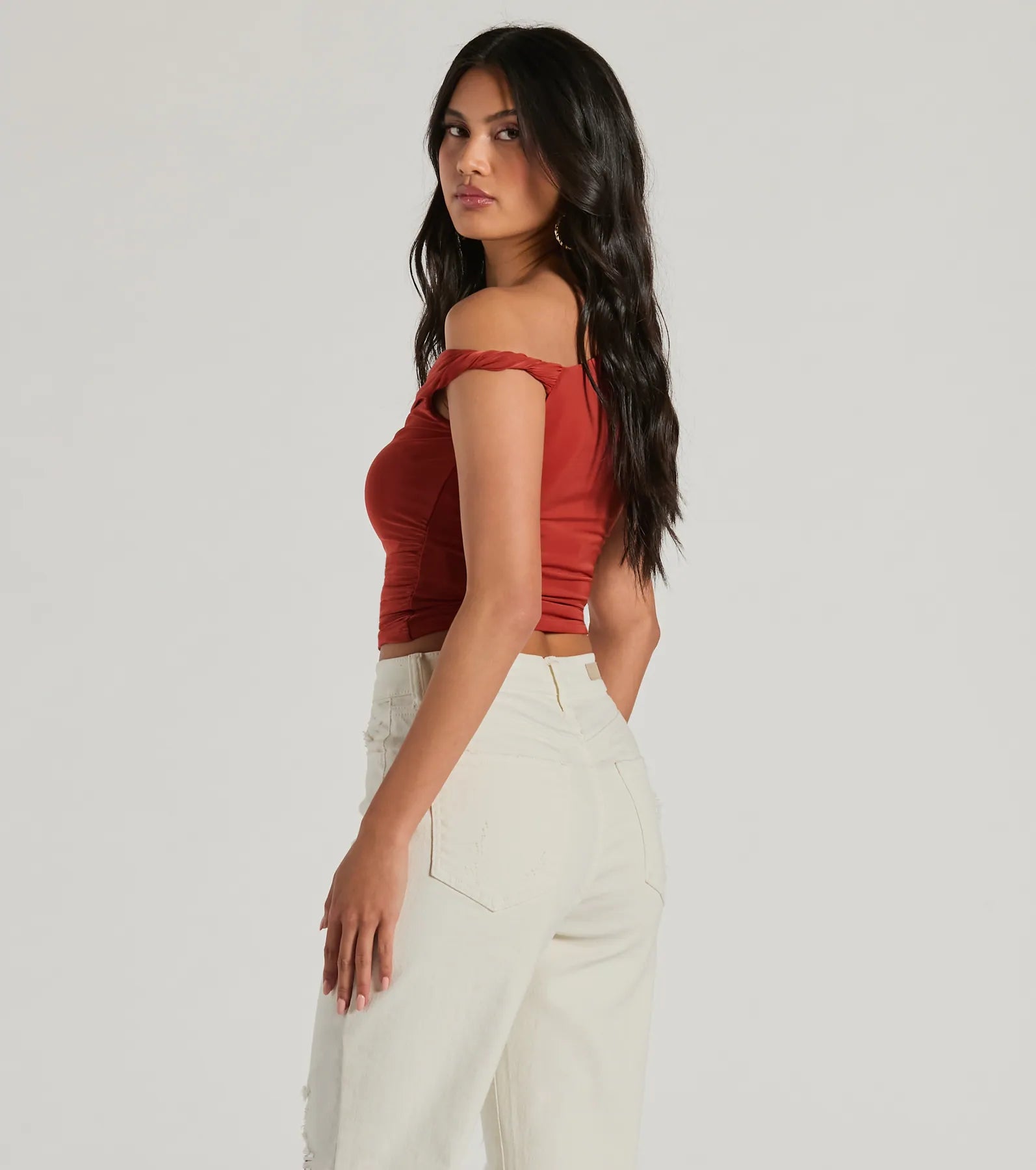 Confident Flirt One-Shoulder Crop Top