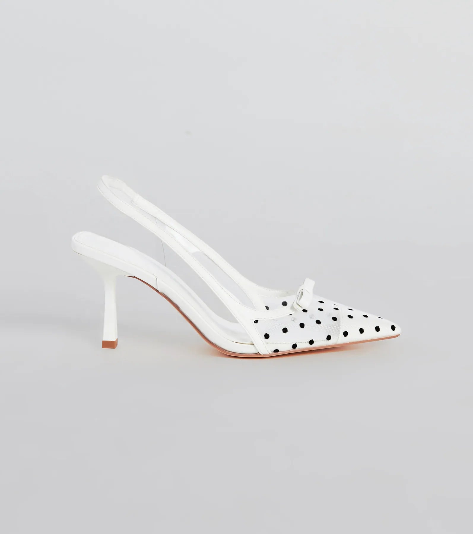 Adorably Posh Polka Dot Mesh Slingback Pumps