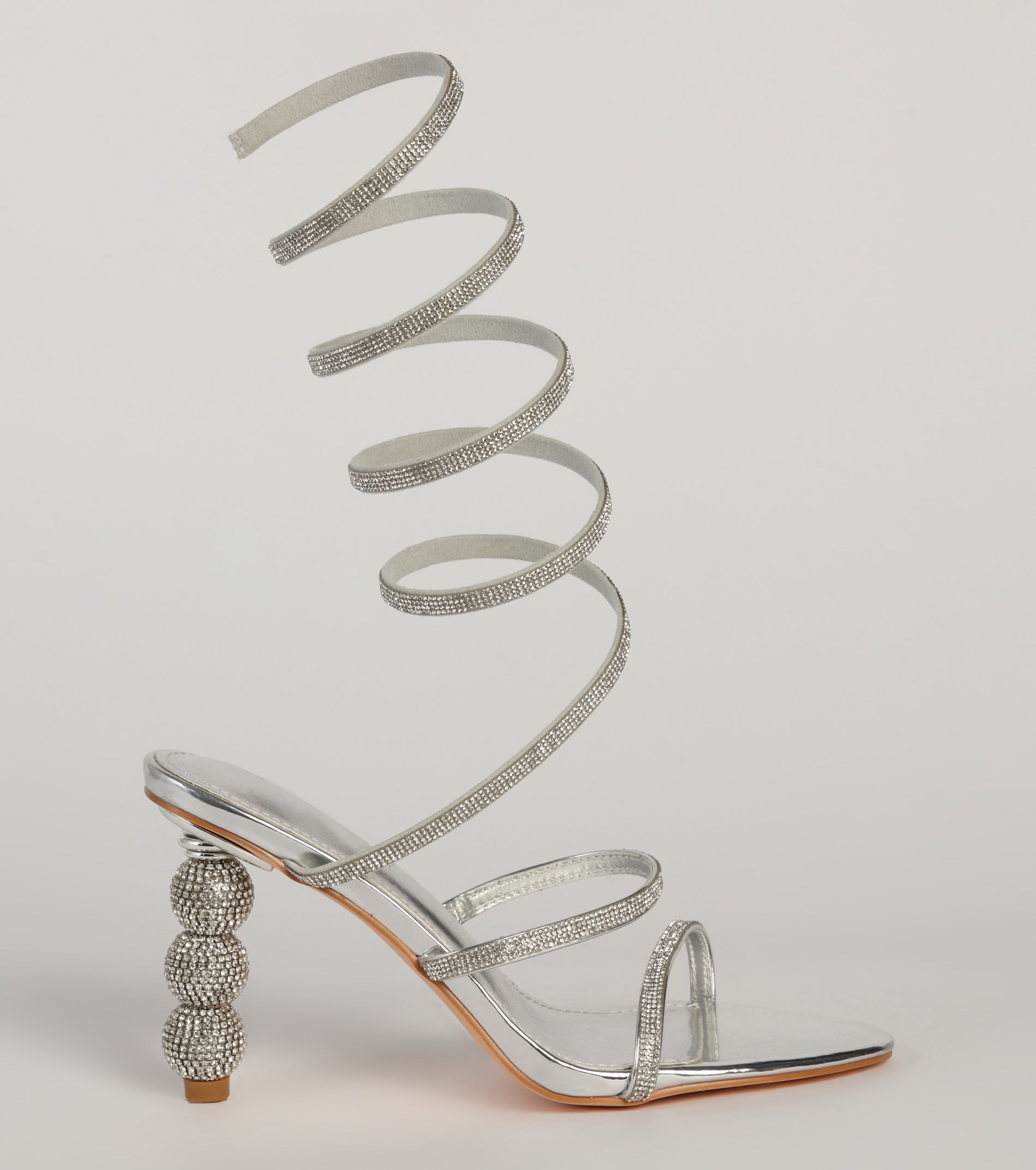 Take Notice Rhinestone Spiral Heels