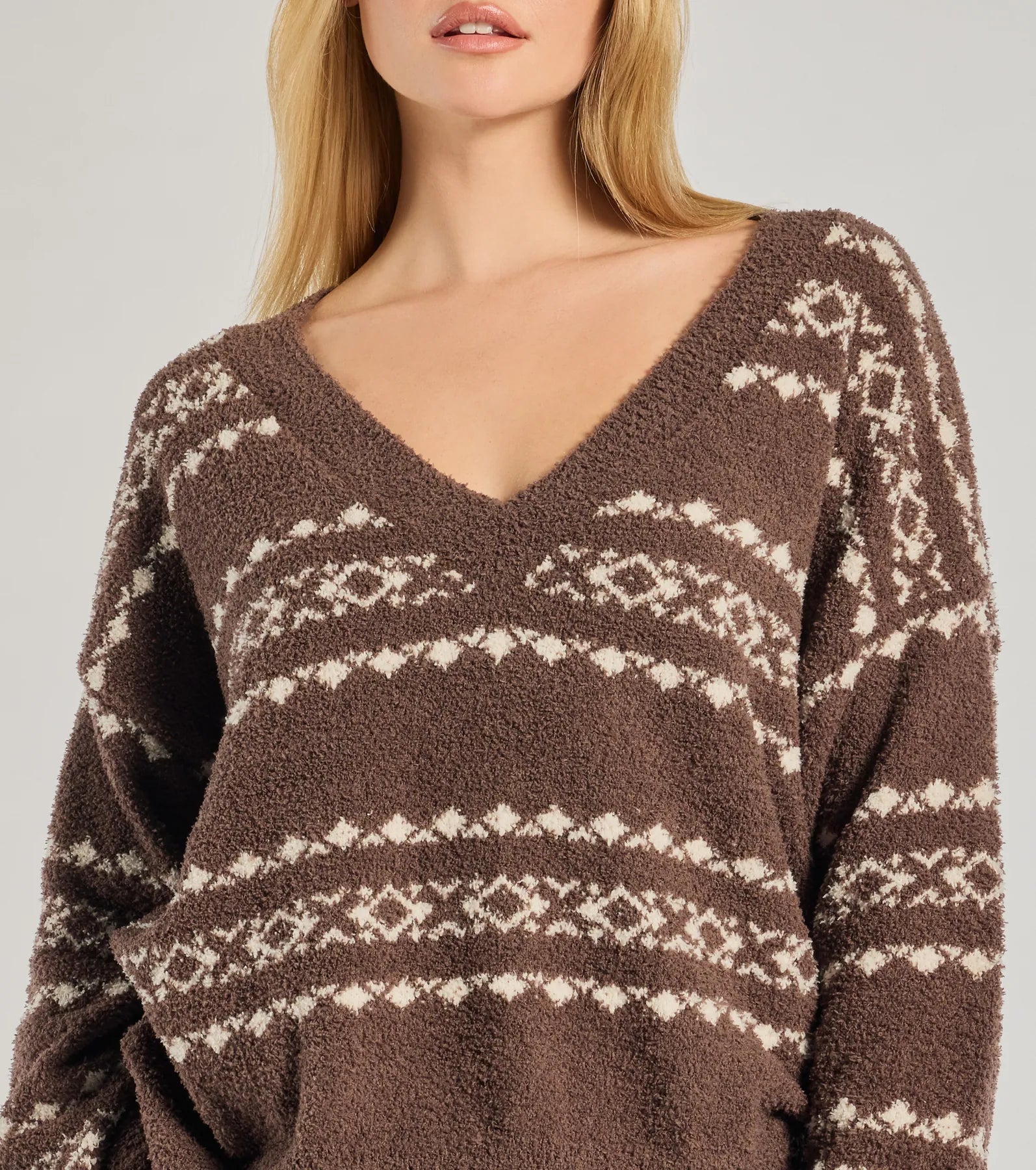 Cozy Wonderland Fair Isle Chenille Knit Pajama Top