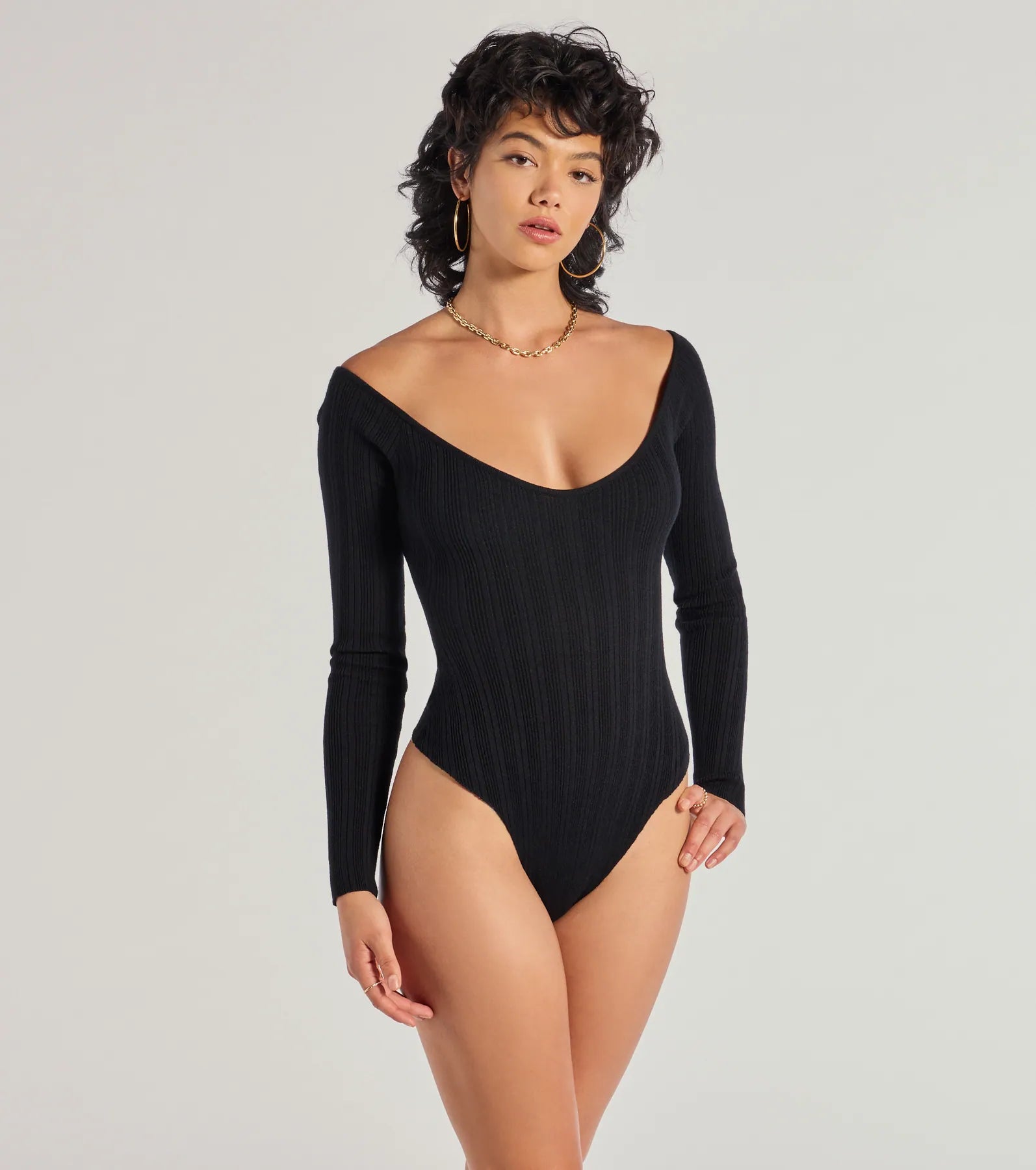 Elevated Essential Ribbed Knit Long Sleeve Bodysuit