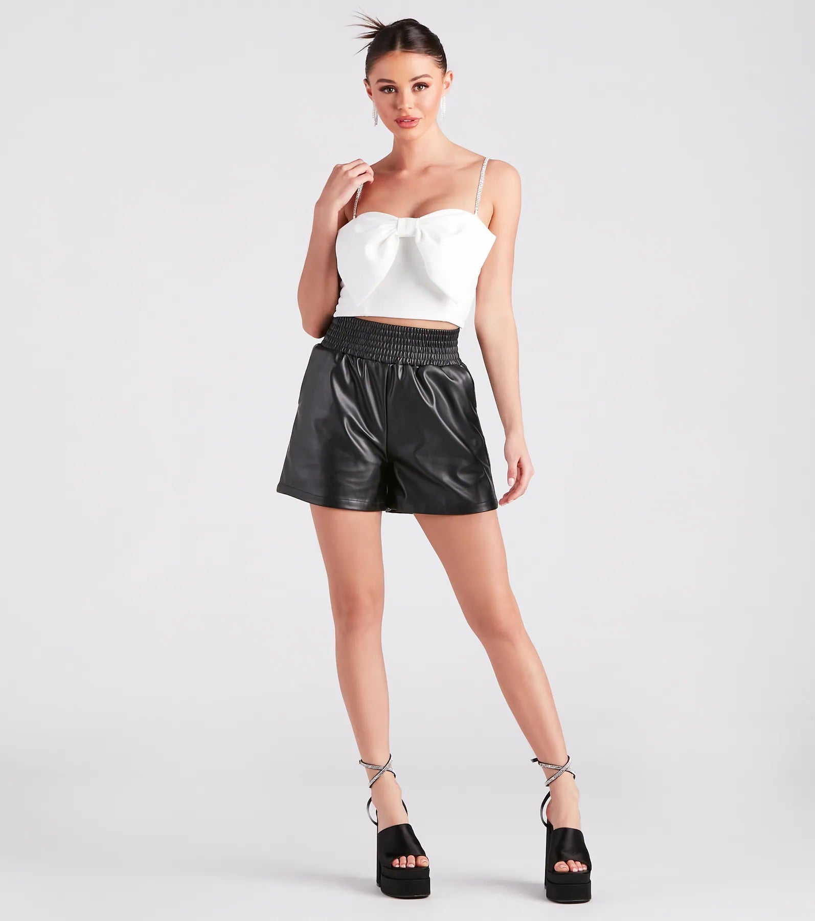 Cutest Glamour Bow-Front Crop Top