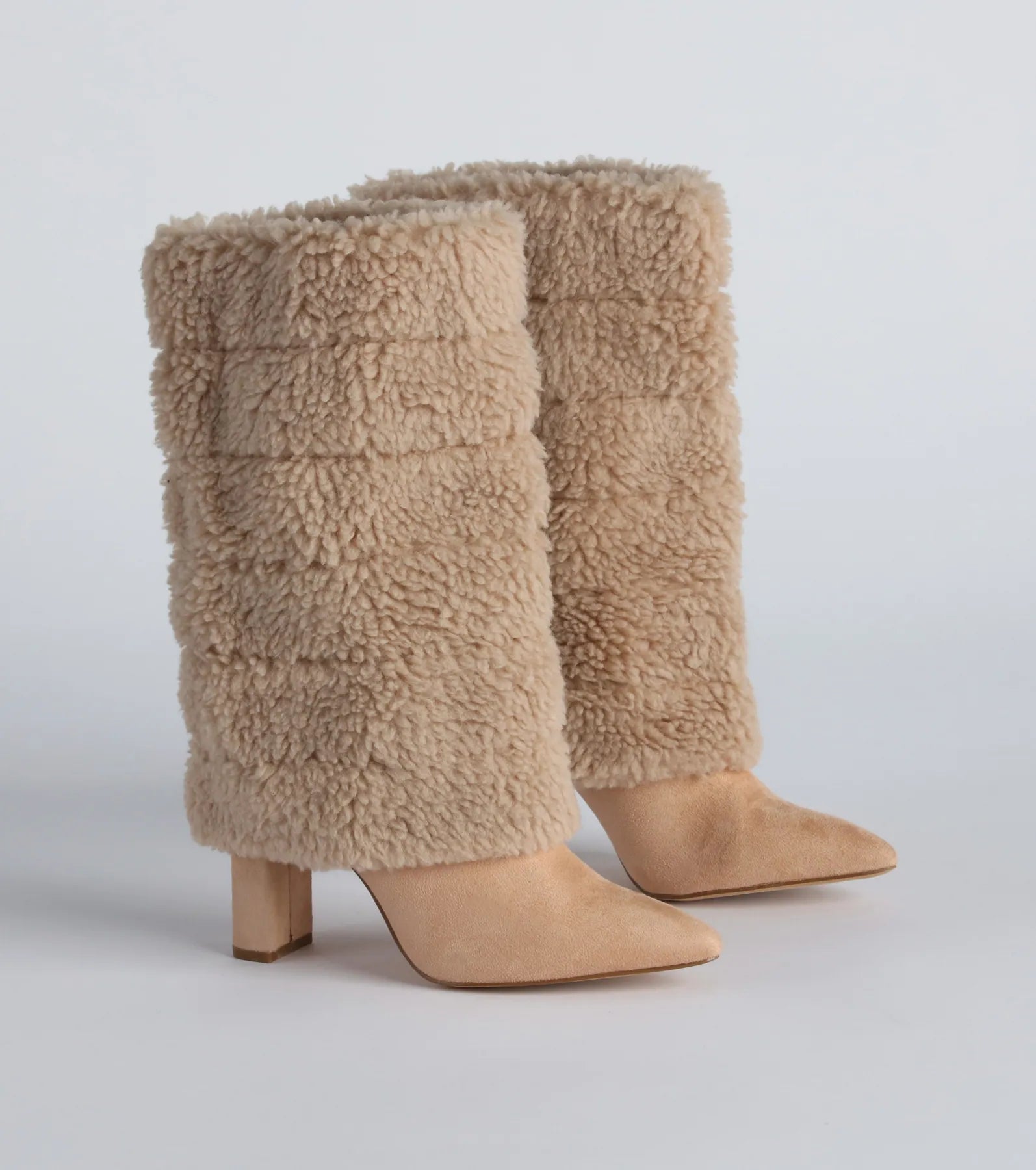 Cozy On Down Faux Sherpa Block Heel Booties