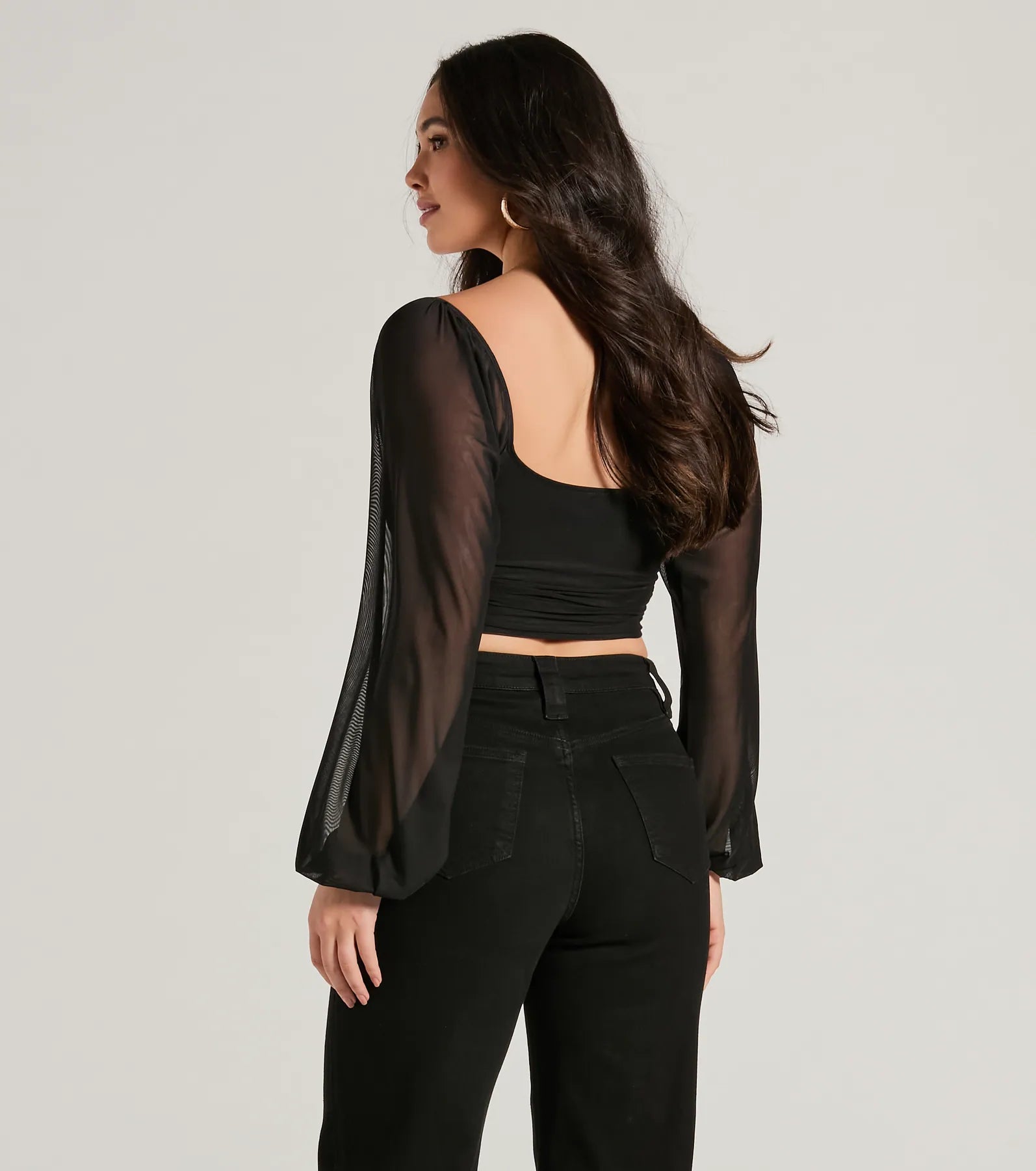 Ahead Of The Trend Surplice V-Neck Crop Top