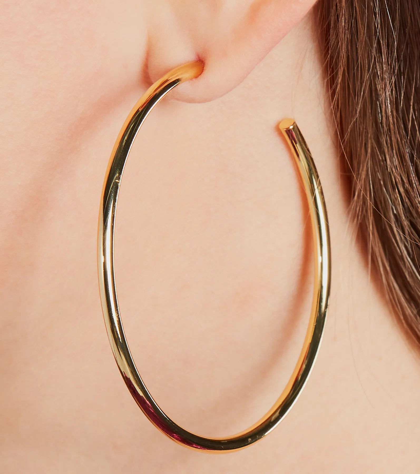 Simply Luxe 14K Gold Plated Large Hoop Earrings