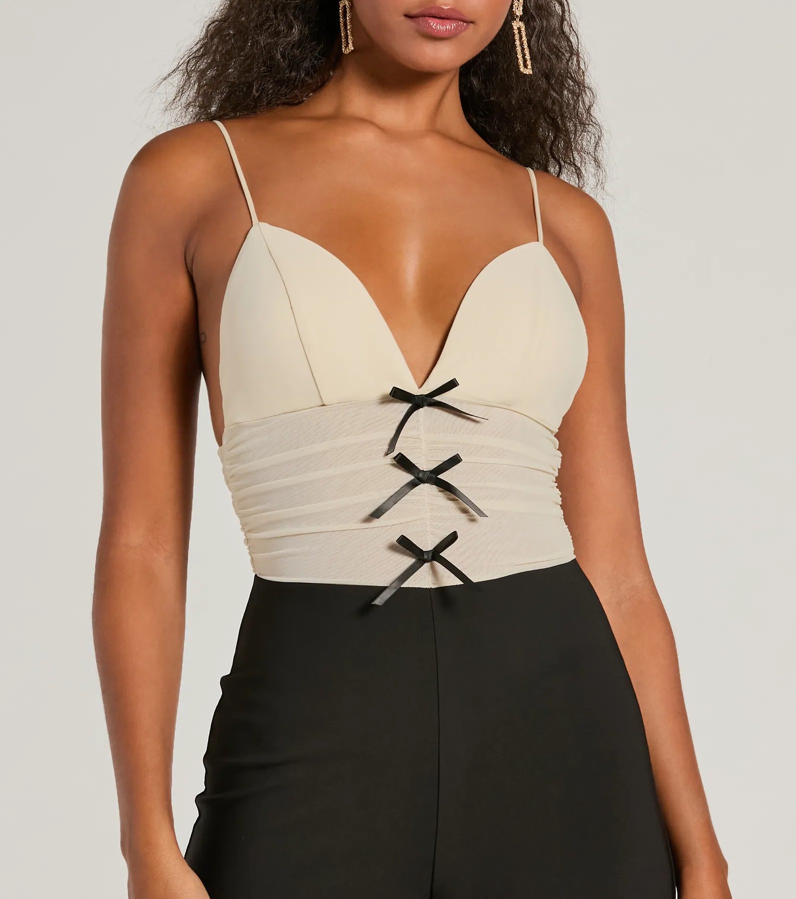 Sweet And Chic Bow Detail Sleeveless Jumpsuit