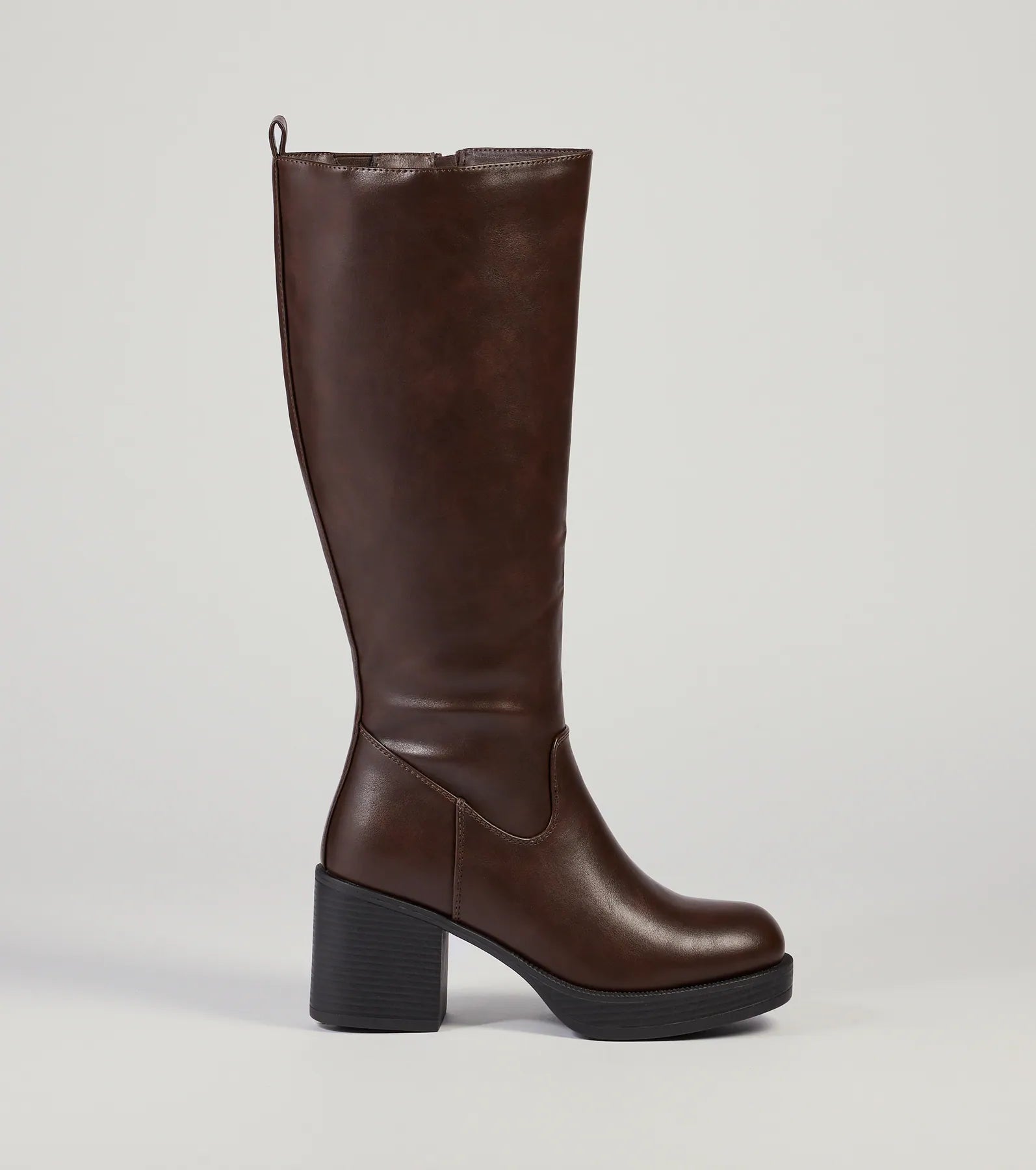 Edgy Chic Under-The-Knee Moto Platform Boots