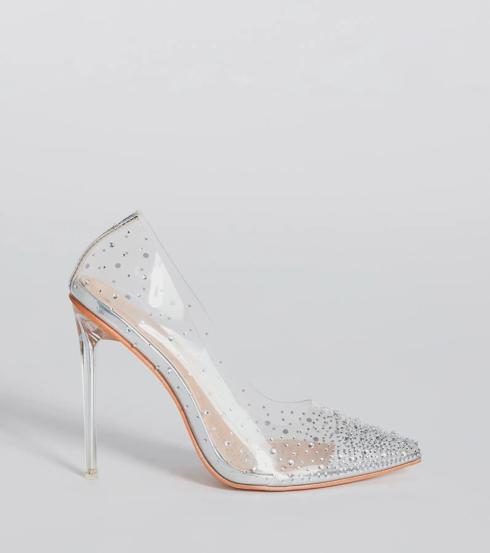 Fairly Glam Clear Rhinestone Stiletto Pumps