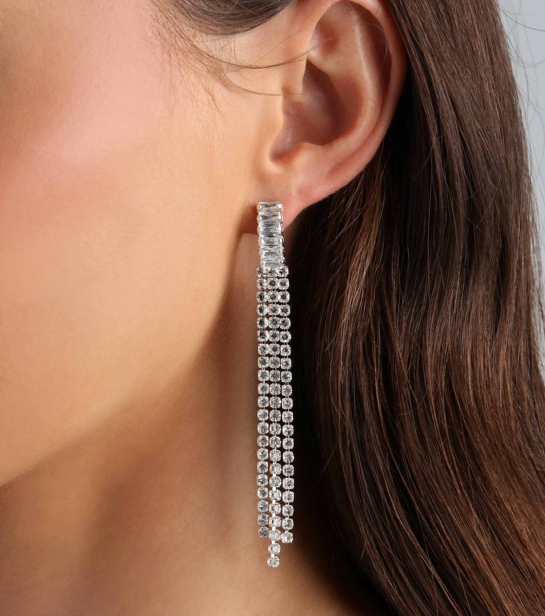 Living Fantasy In Cubic Zirconia Fringe Earrings