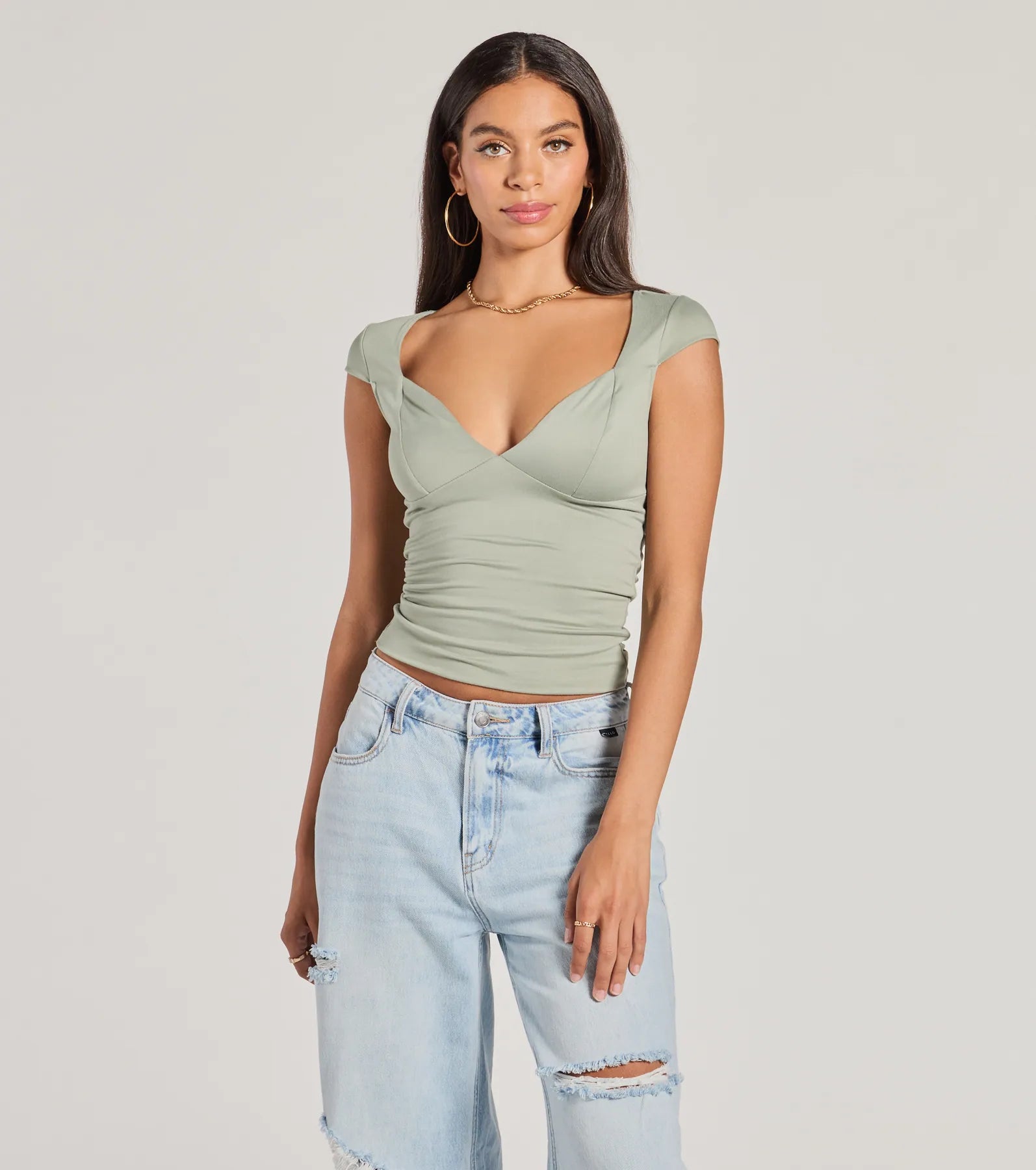 New Fave Cap Sleeve Mid-Length Knit Top