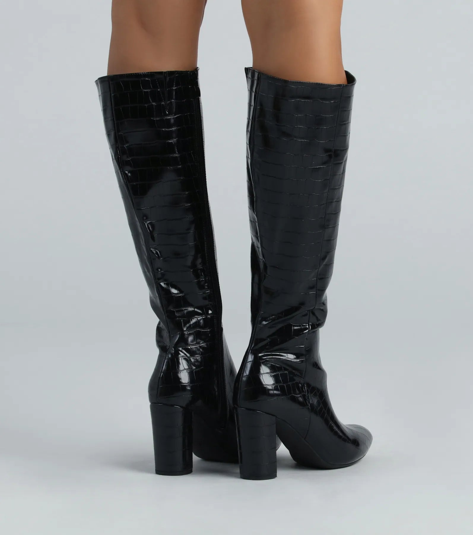 Fashion Muse Faux Leather Under The Knee Boots