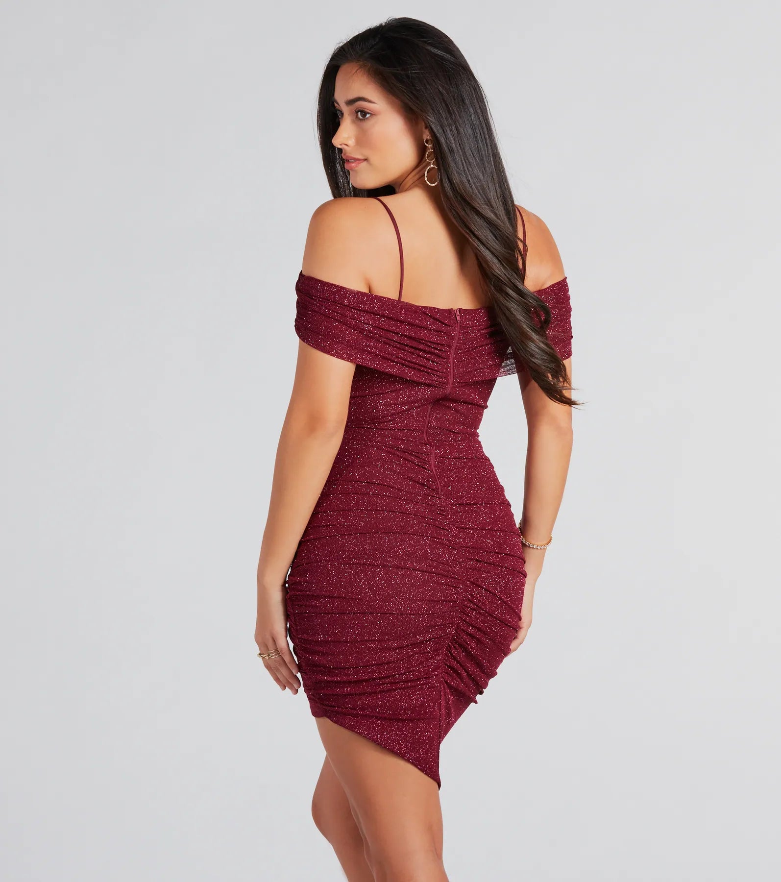 Midnight Illusions Glitter Bodycon Mini Dress