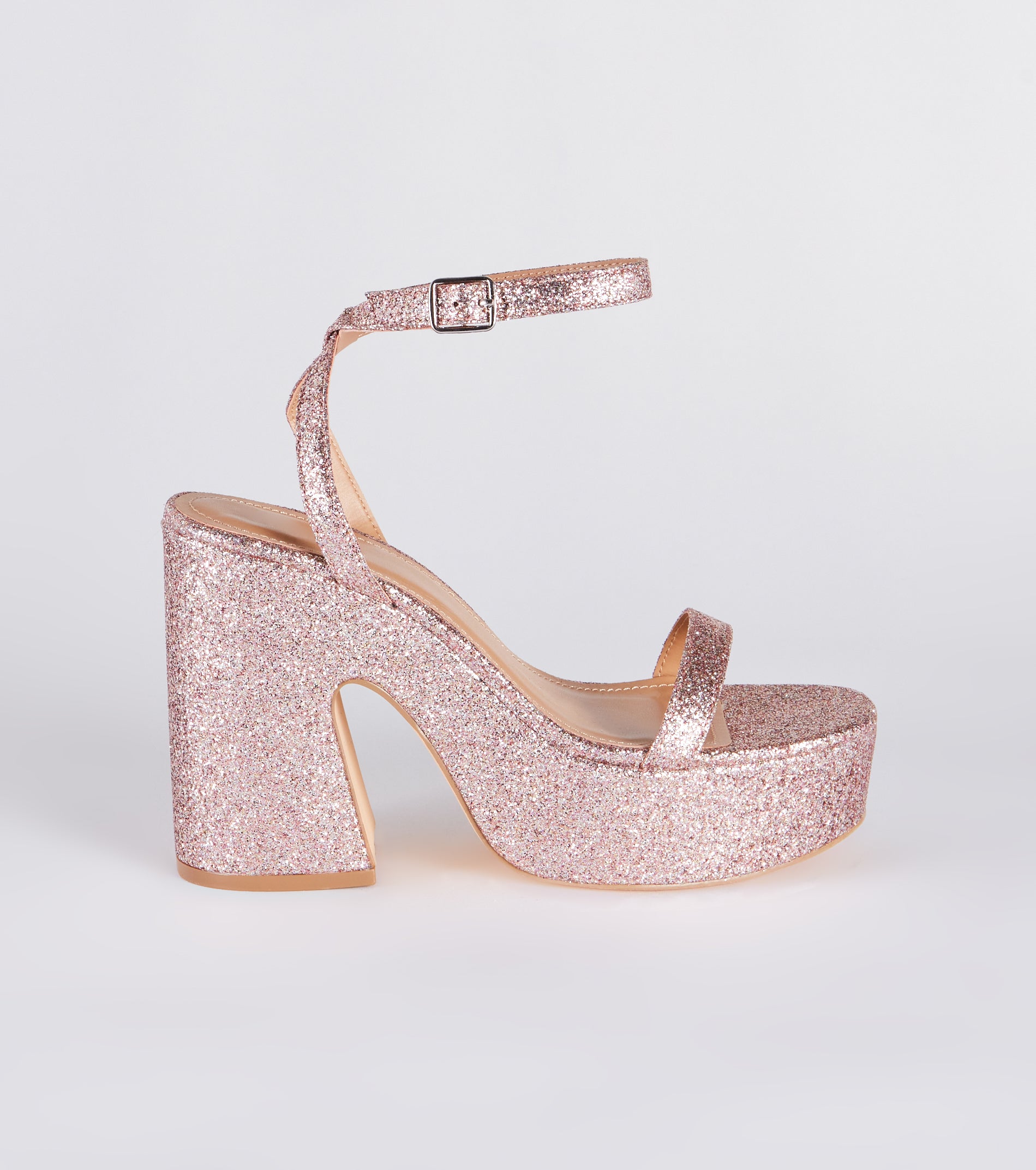 Shining Star Glitter Platform Block Heels