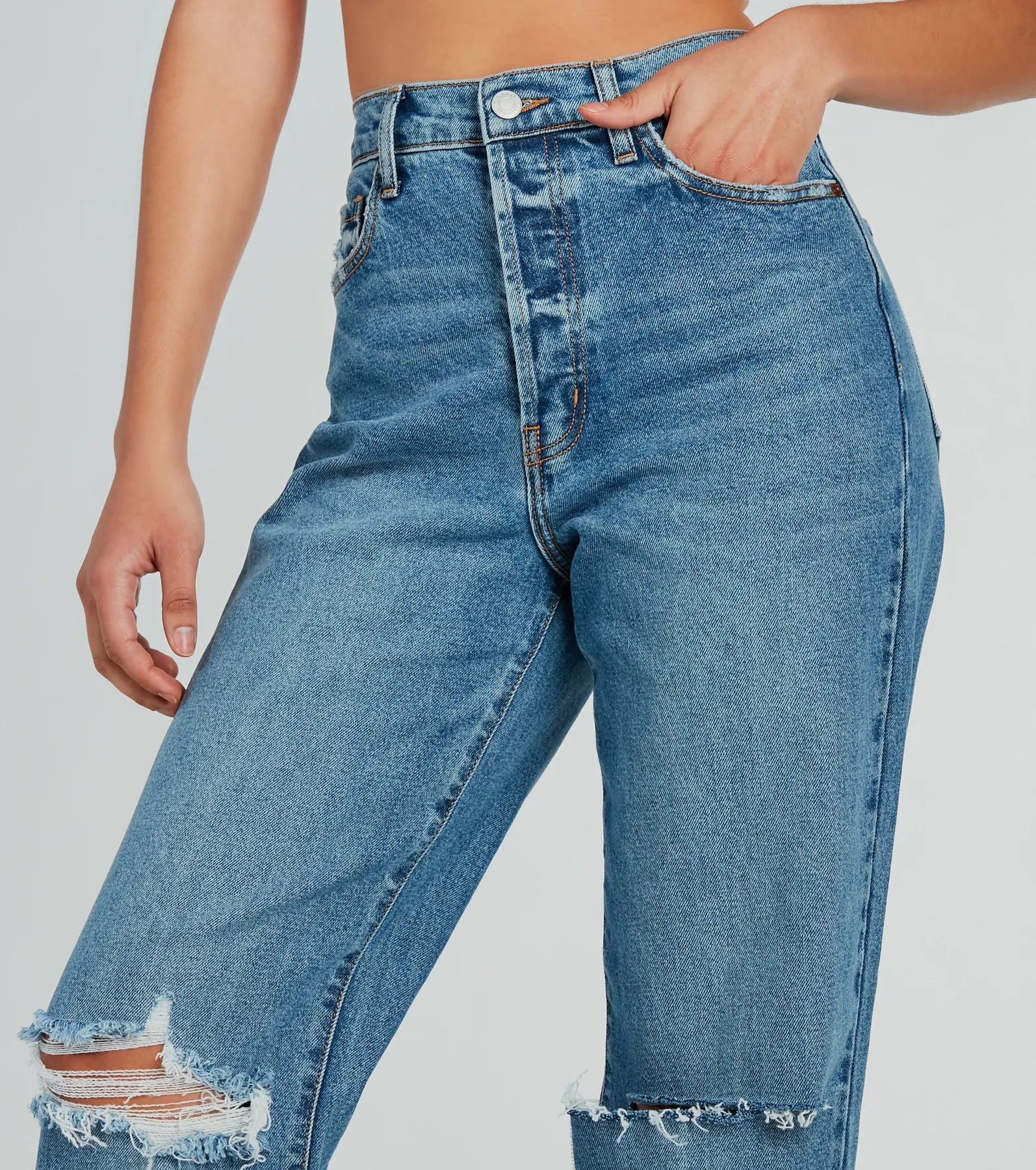 High Demand Distressed Boyfriend Denim Jeans