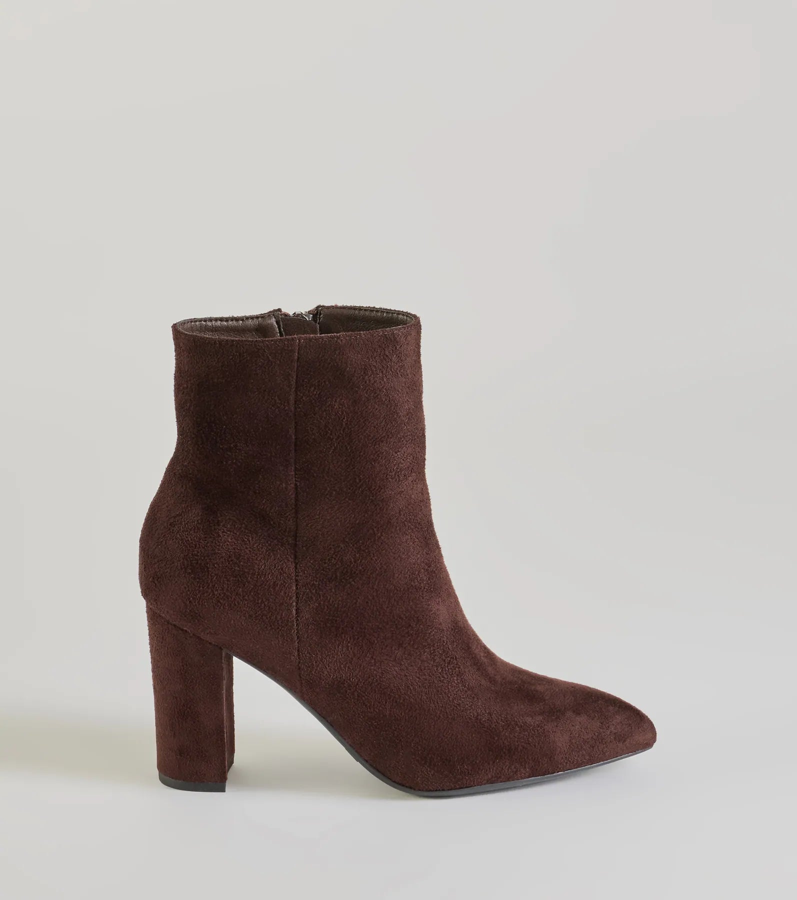 Stylish Staple Faux Suede Block Heel Booties