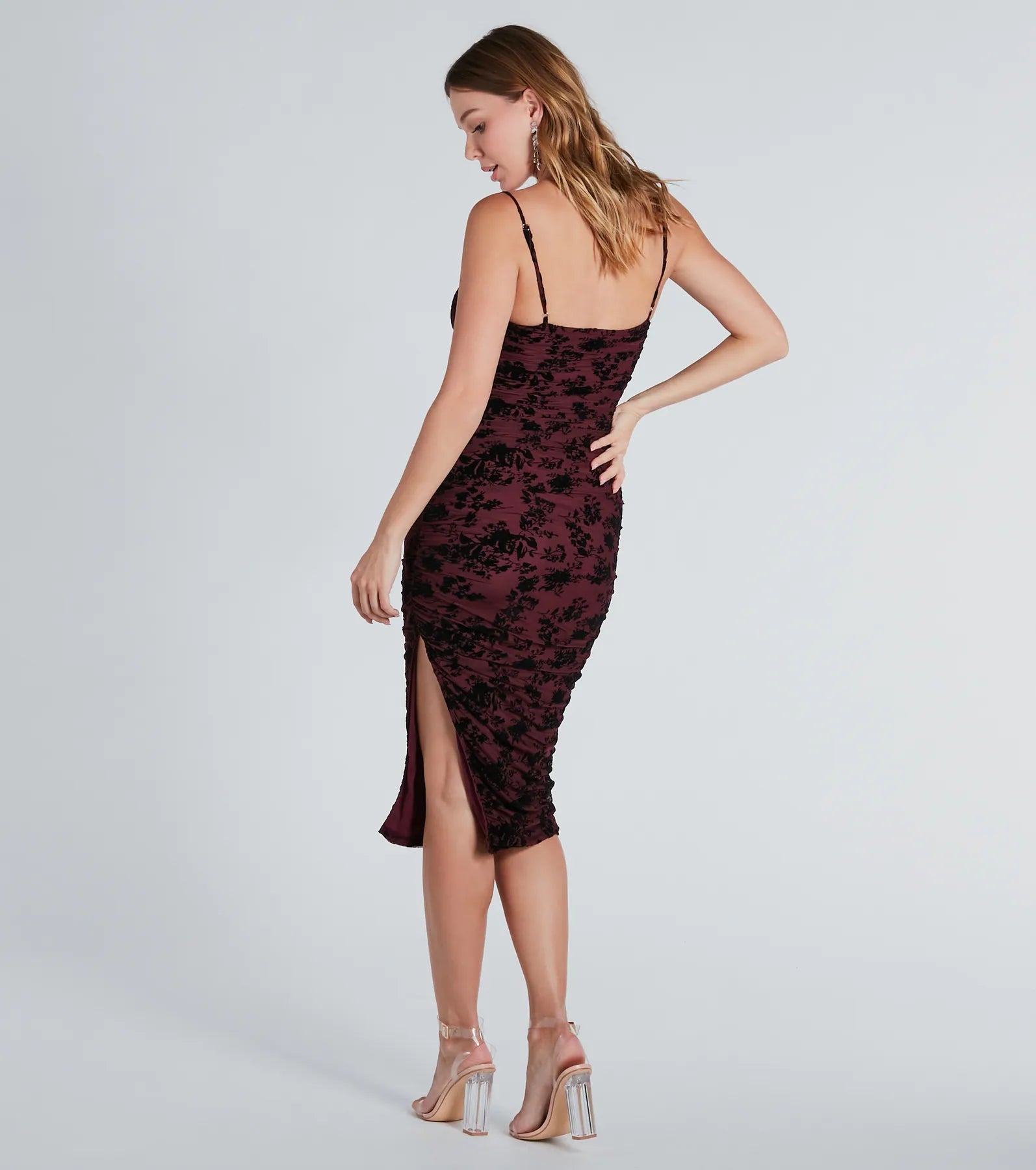 Date Night Chic Velvet Burnout Midi Dress