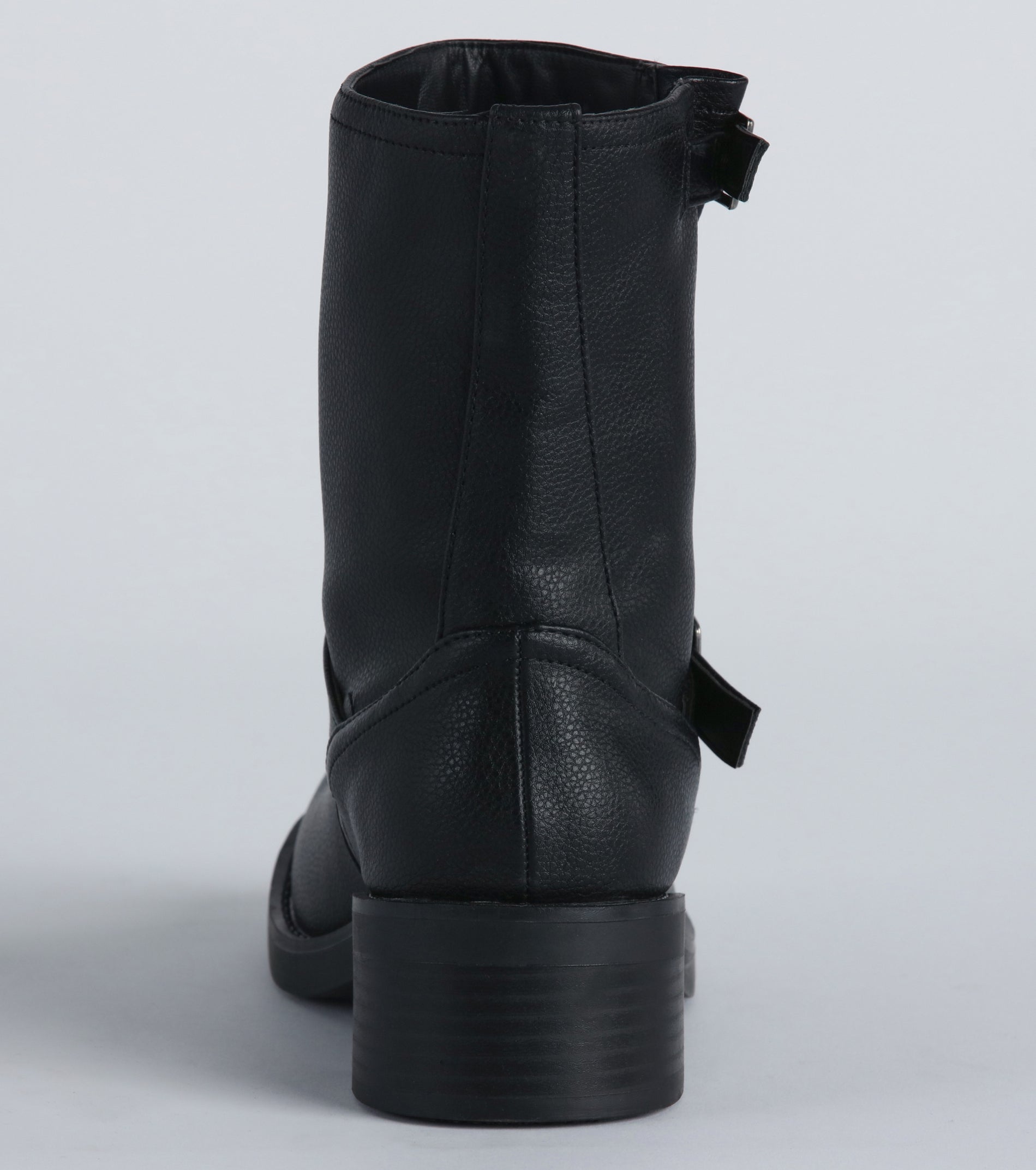 Edge It Up Faux Leather Biker Boots