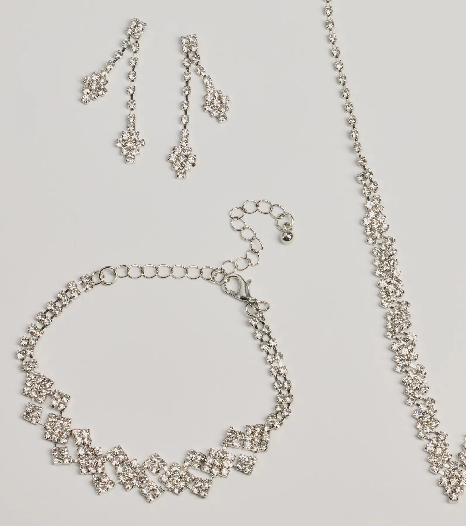 All That Glitzy Glam Necklace, Earrings, And Bracelet Set