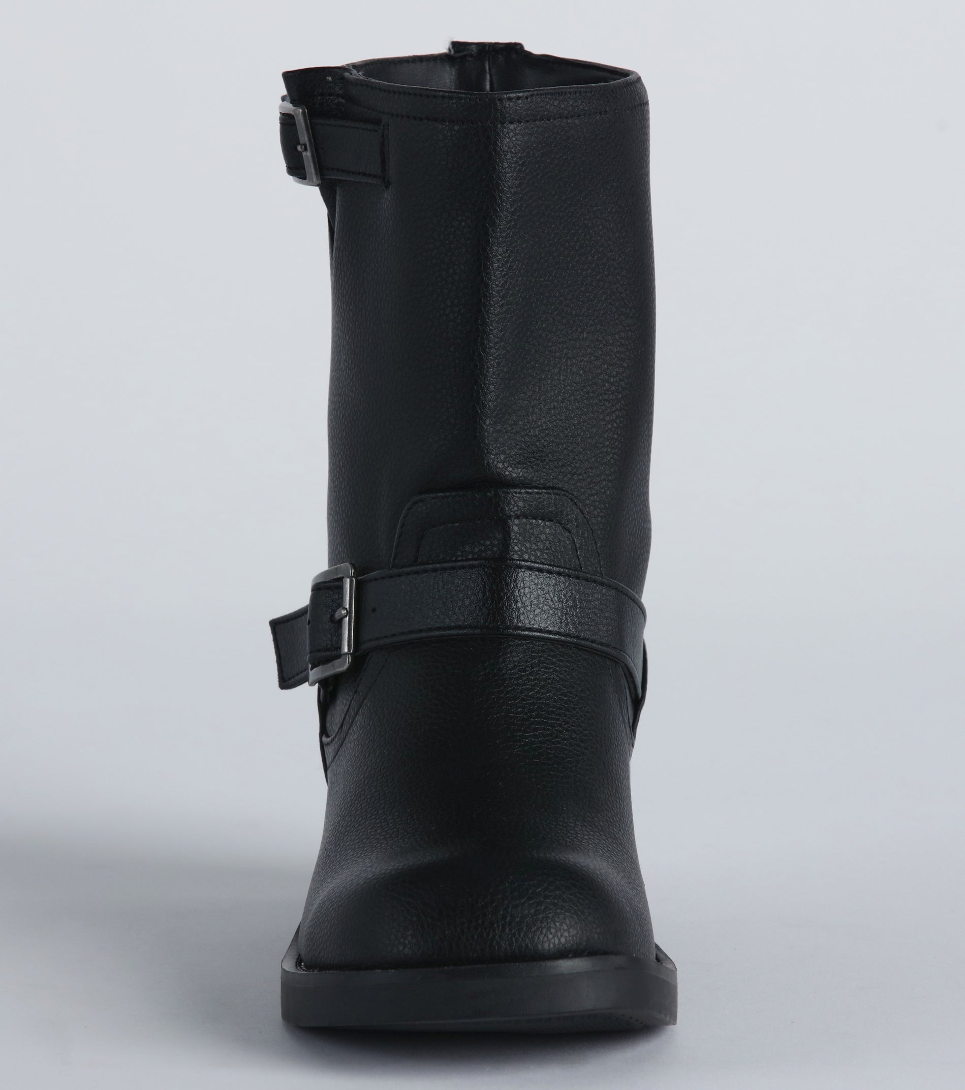 Edge It Up Faux Leather Biker Boots