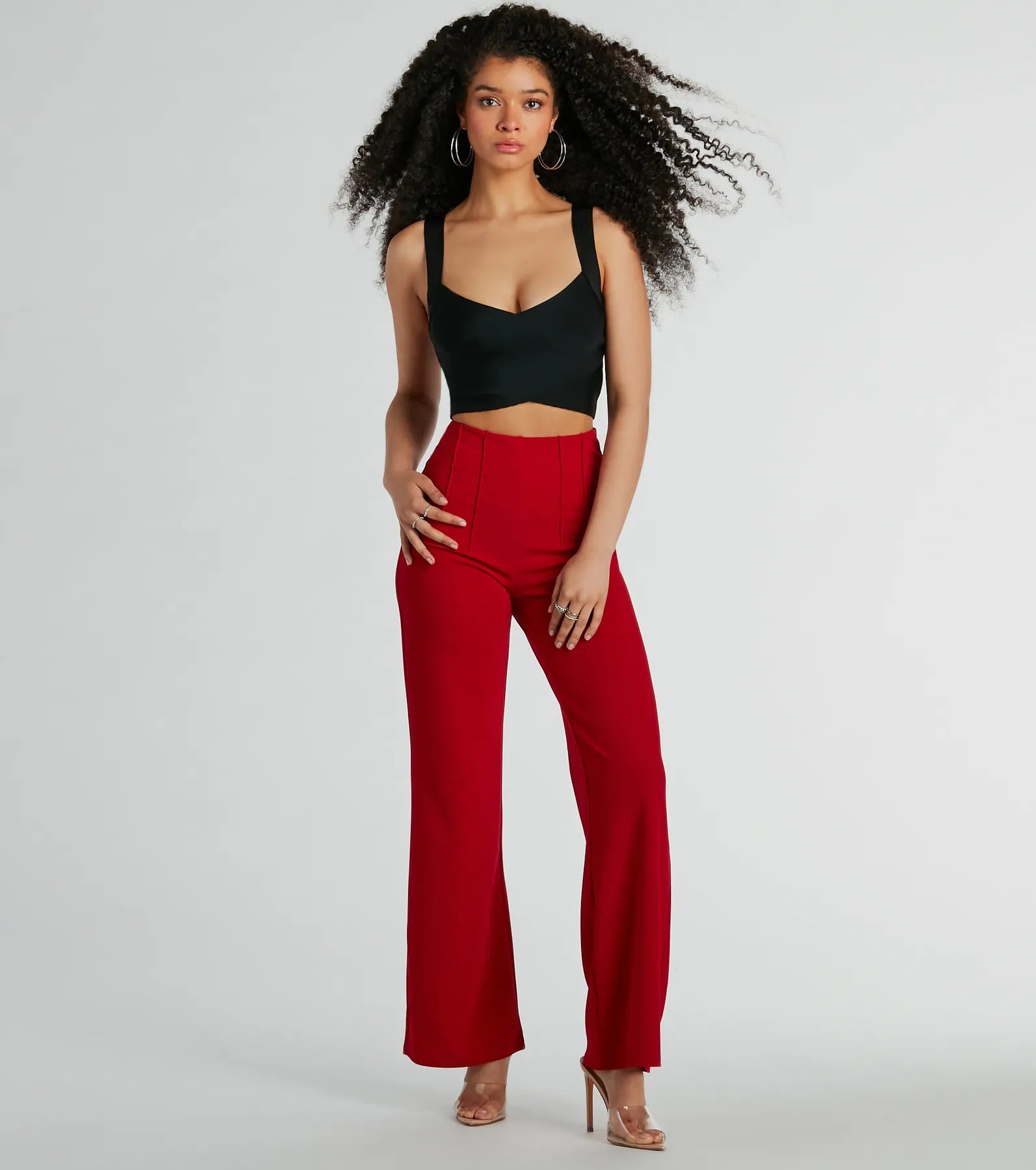 Nine To Five Straight-Leg Crepe Trouser Pants