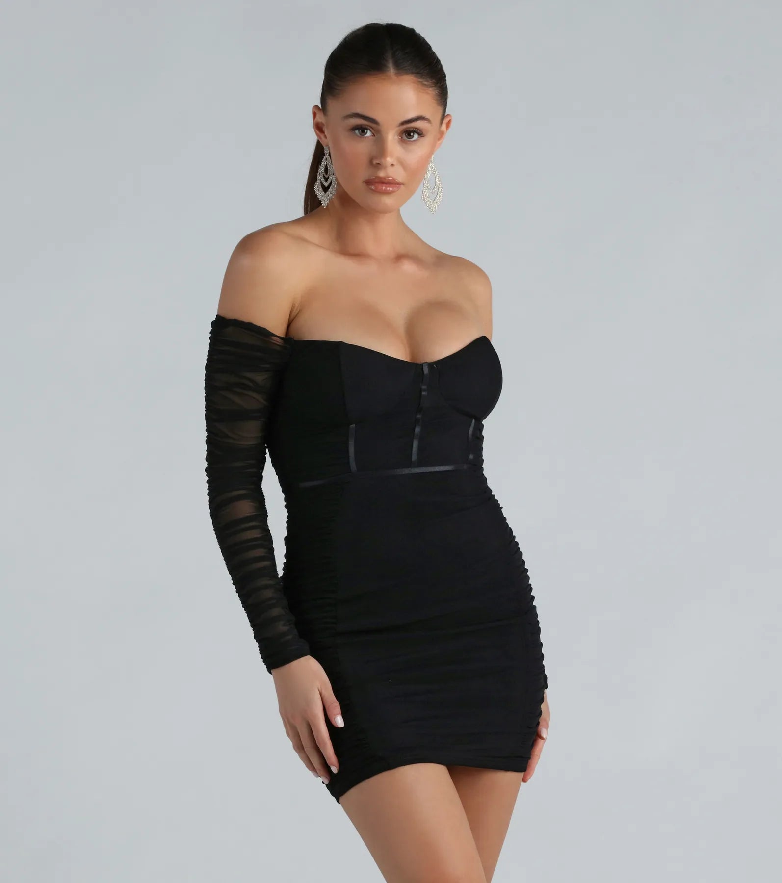 Risk Taker Off-The-Shoulder Mini Dress