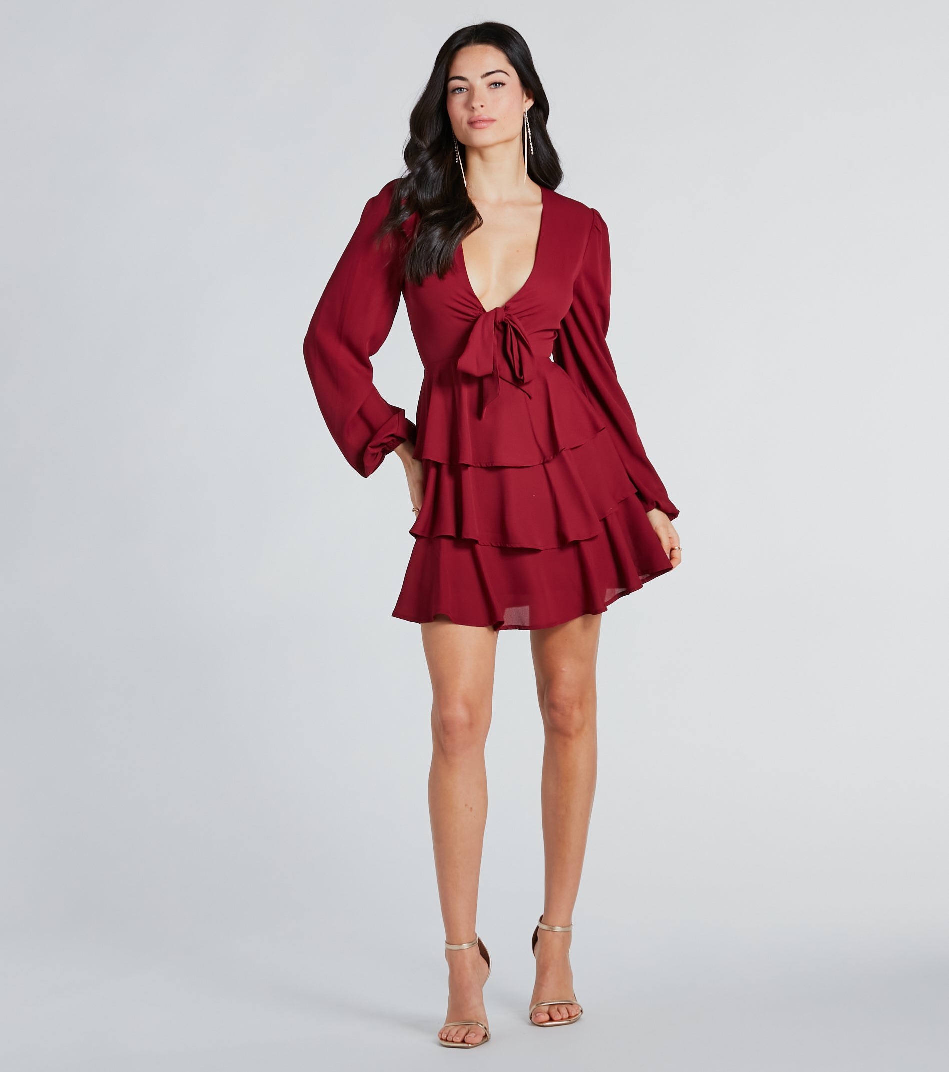 Sweet Sensation Chiffon Ruffle Skater Dress