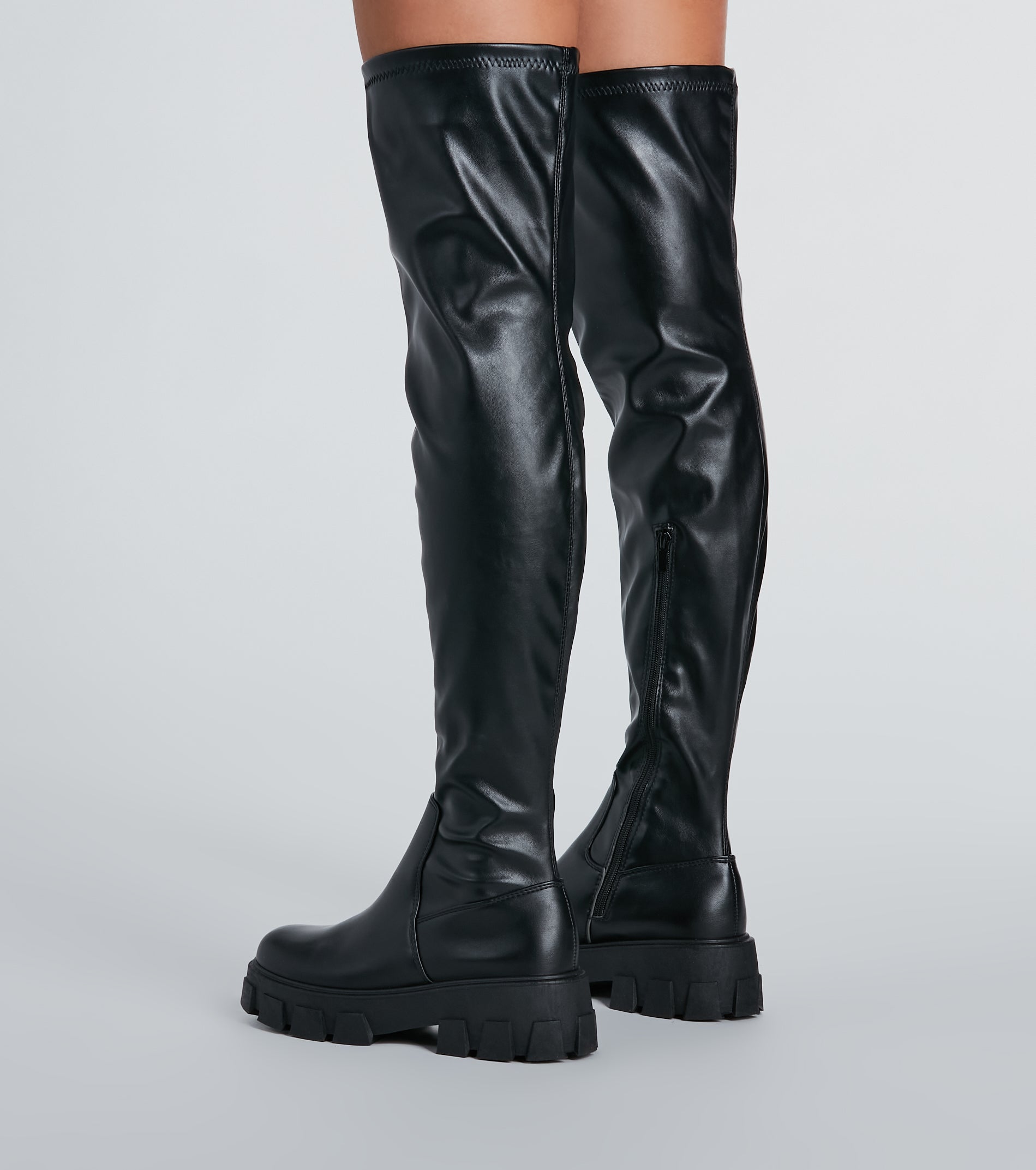 In Command Platform Faux Leather Over-The-Knee Boots