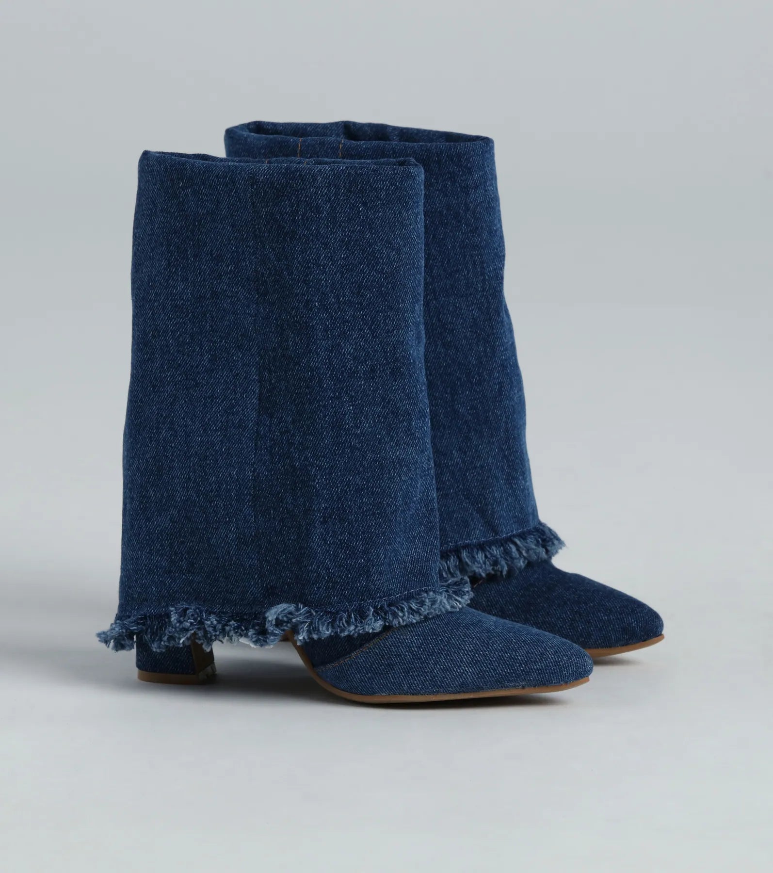 Not A Drill Denim Foldover Boots