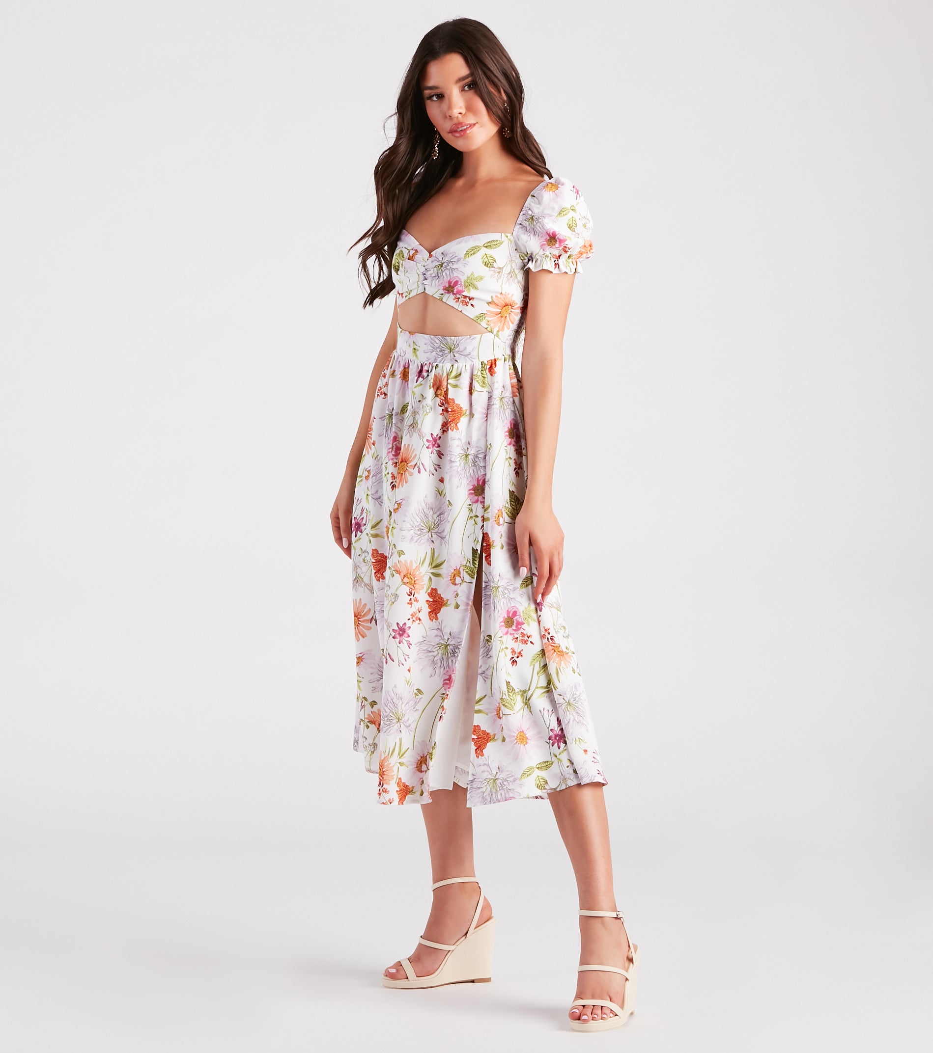 Room To Grow Floral Cutout Midi Dress