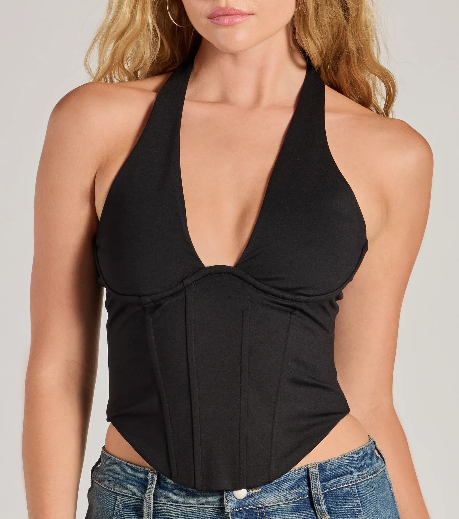 Sleek And Stunning Corset Halter Top