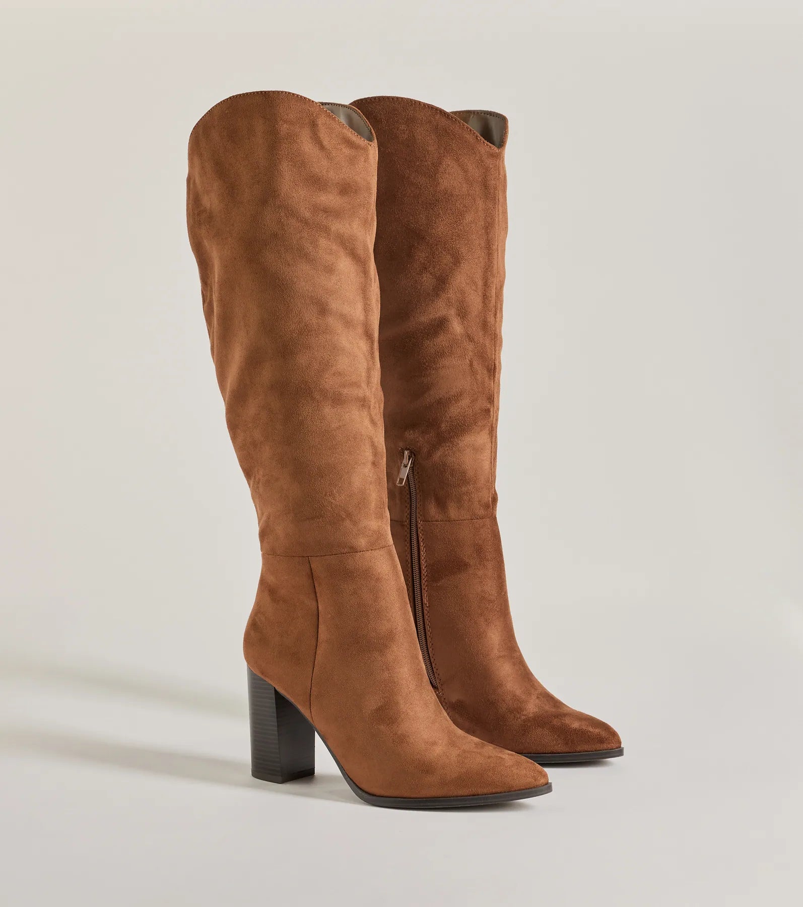 Chic Statement Faux Suede Knee-High Boots