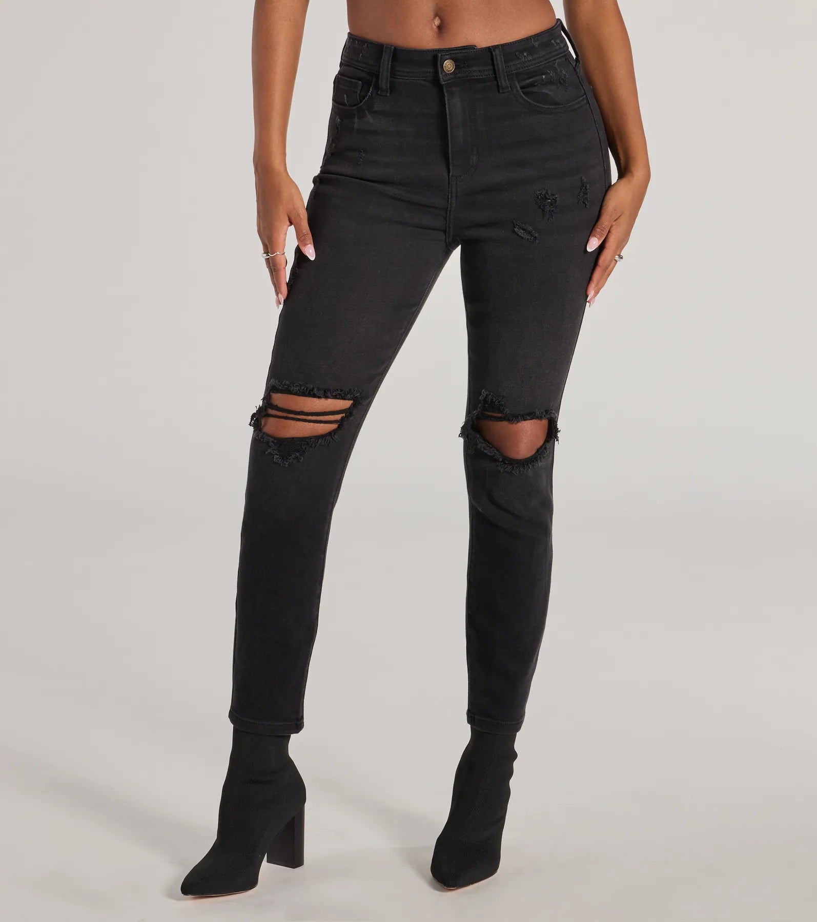 Edgy Mood High Rise Skinny Jeans