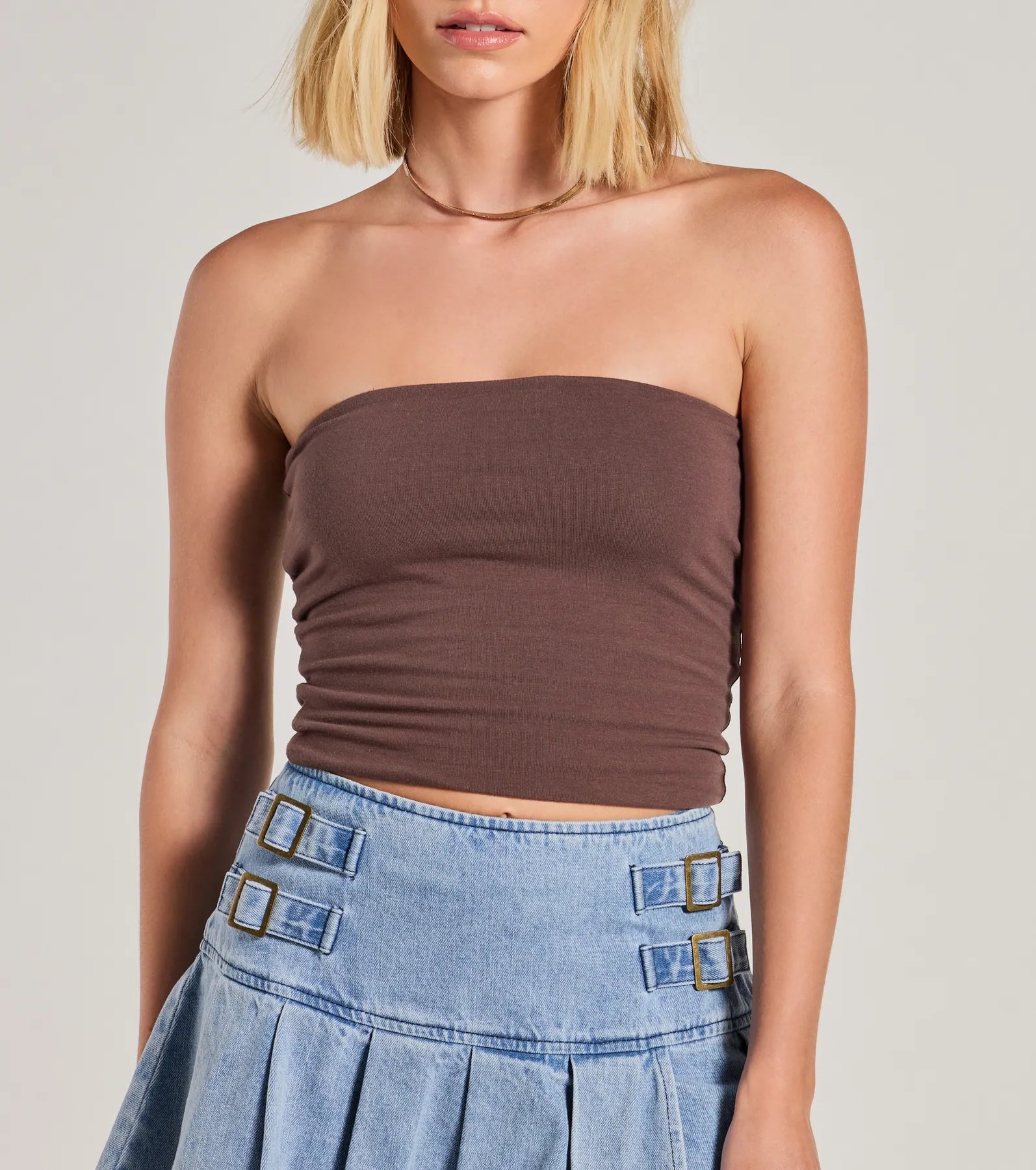 Daytime Perfect Strapless Tube Crop Top