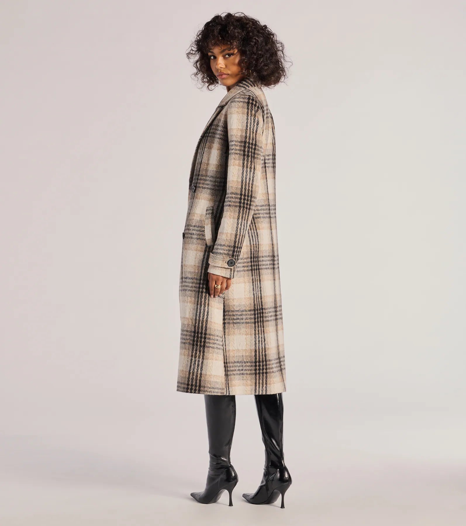 Classic Charm Plaid Trench Coat