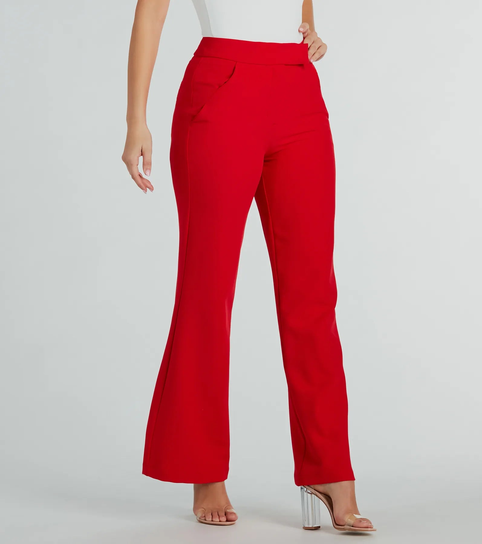 Perfectly Chic High Waist Straight-Leg Trouser Pants