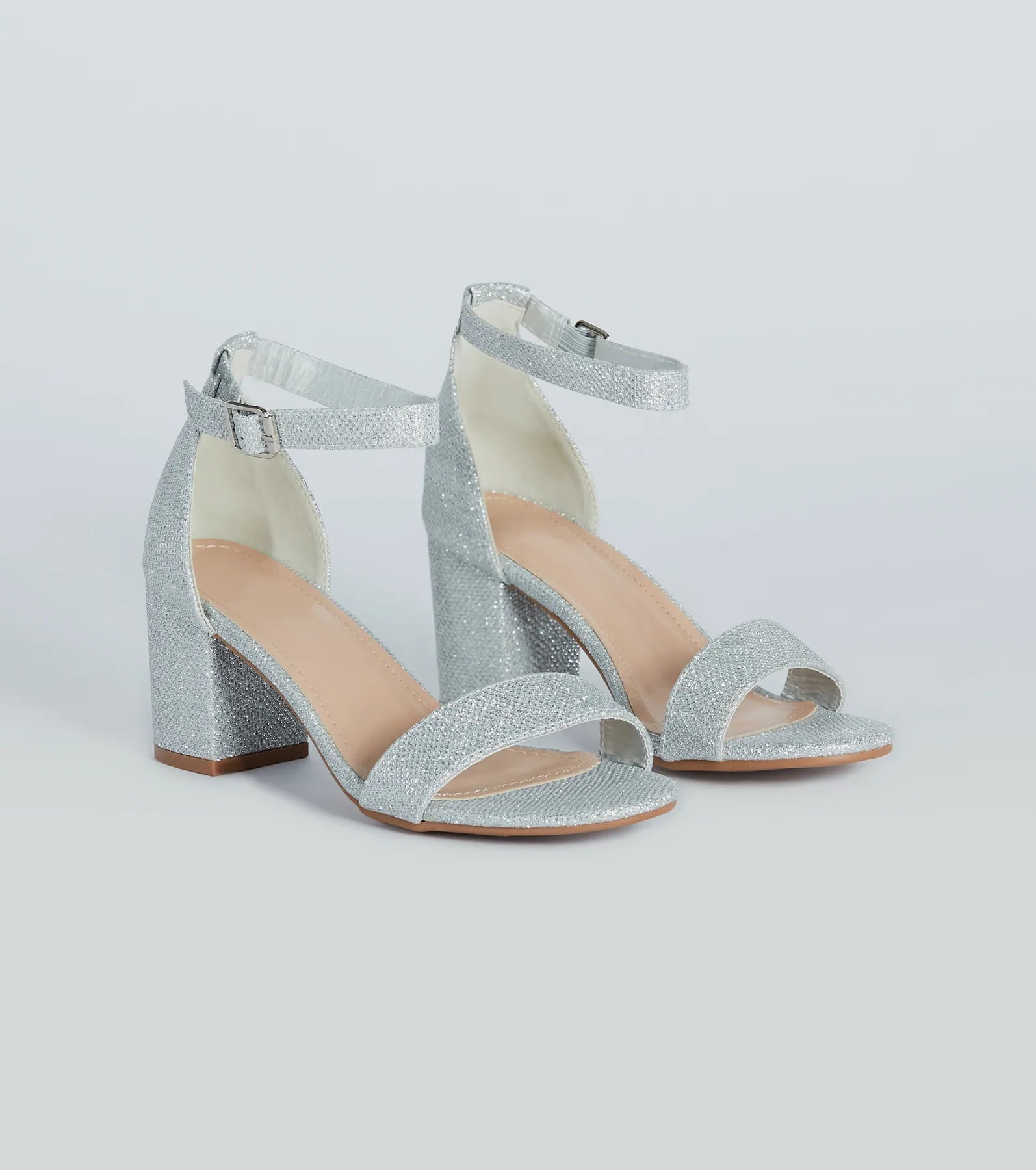 Shine Factor Metallic Low-Block Heels